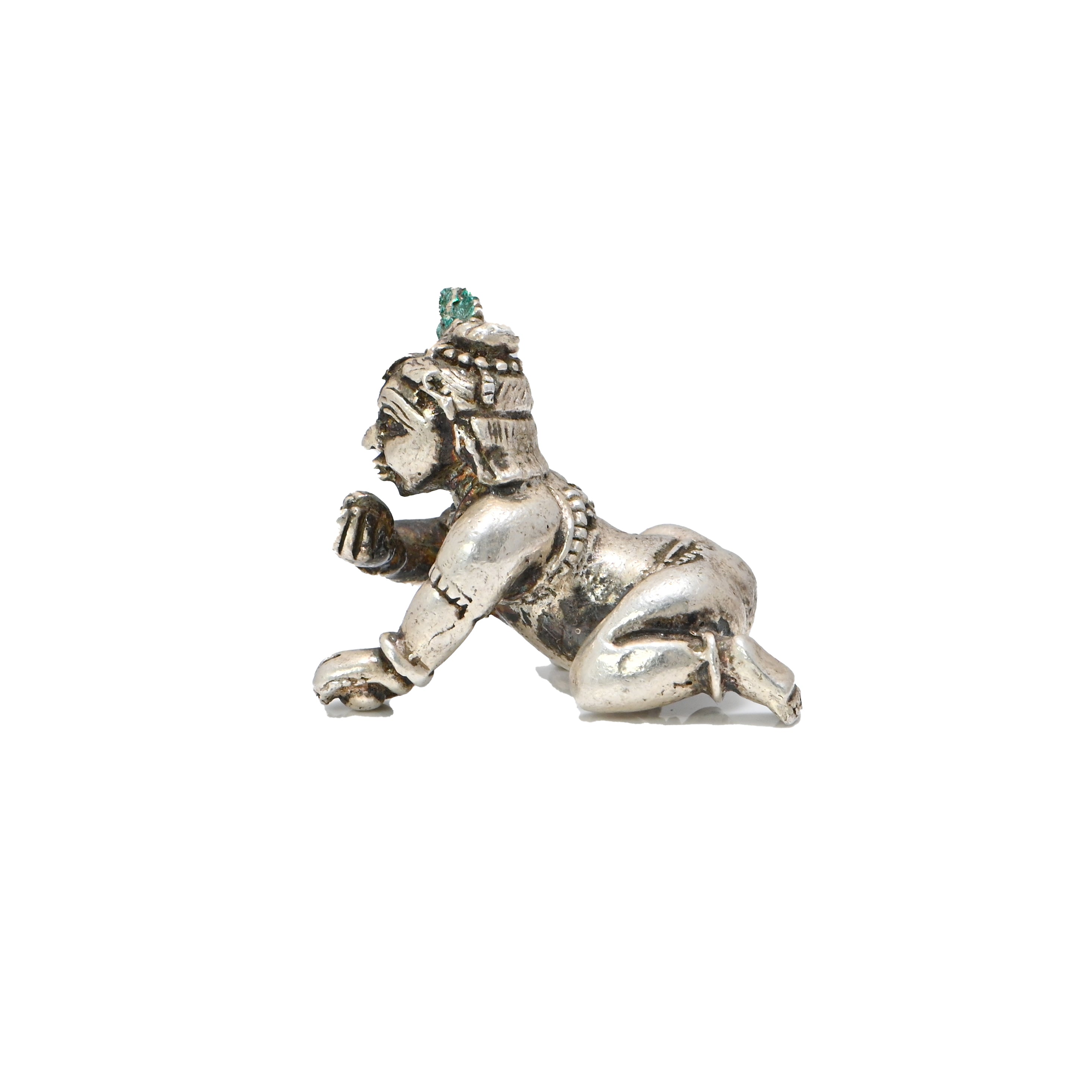 925 Sterling Silver Baby Krishna Figurine – Bal Gopal Idol | Hindu God Statue