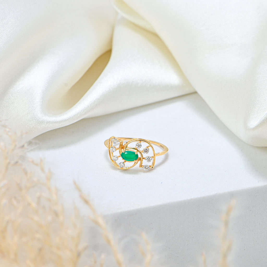 14/18KT Gold Round Genuine Diamond Ring – Elegant Proposal Gift