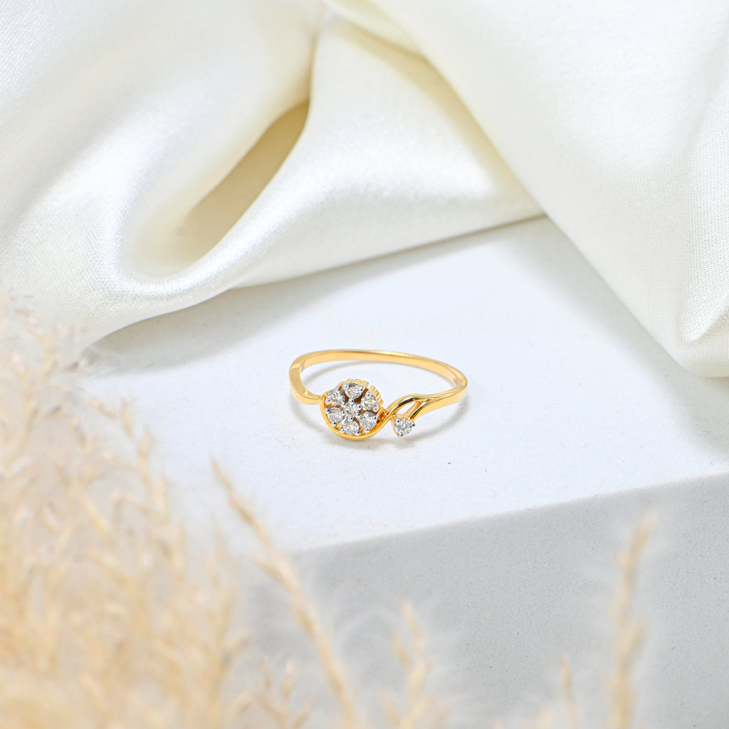 14/18KT Gold Classic Round Diamond Engagement Ring – Elegant Promise or Gift Ring