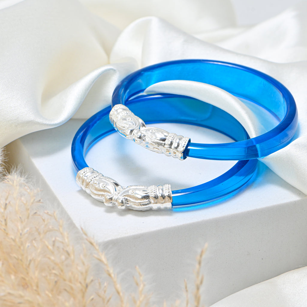 Women's 925 Silver Glass Kada – Stylish & Elegant Bangle Silver Bangle
