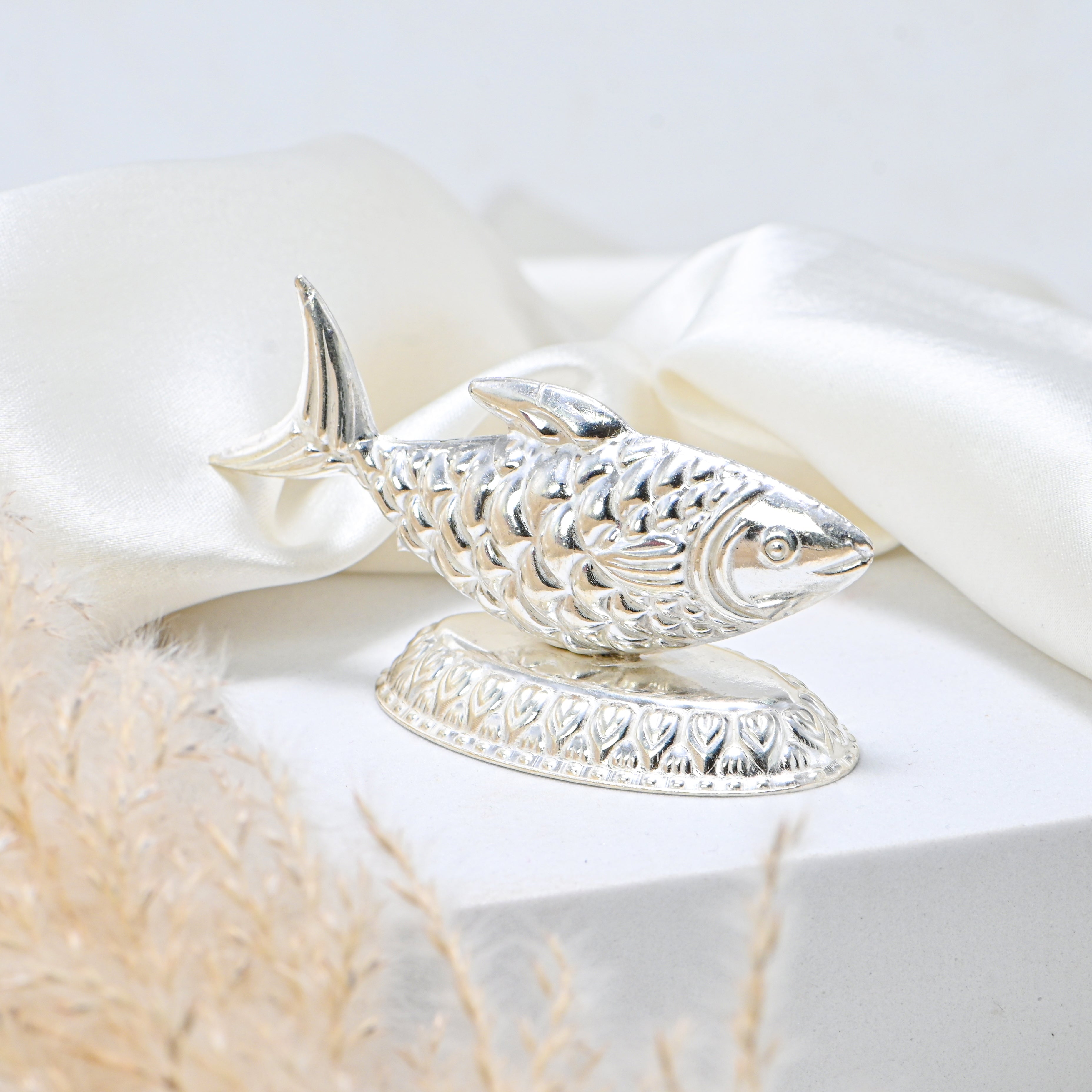 925 Sterling Silver Fish Figurine | Lucky Feng Shui Silver Fish