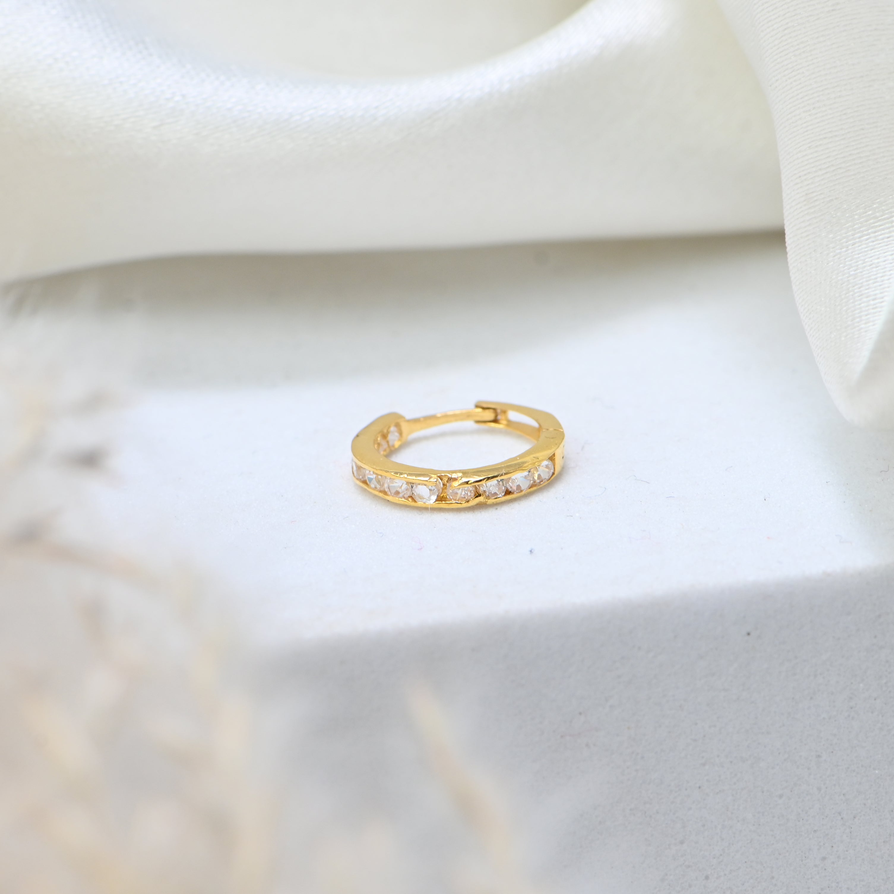 18KT Gold Nose Stud with Real Diamond Everyday Wear