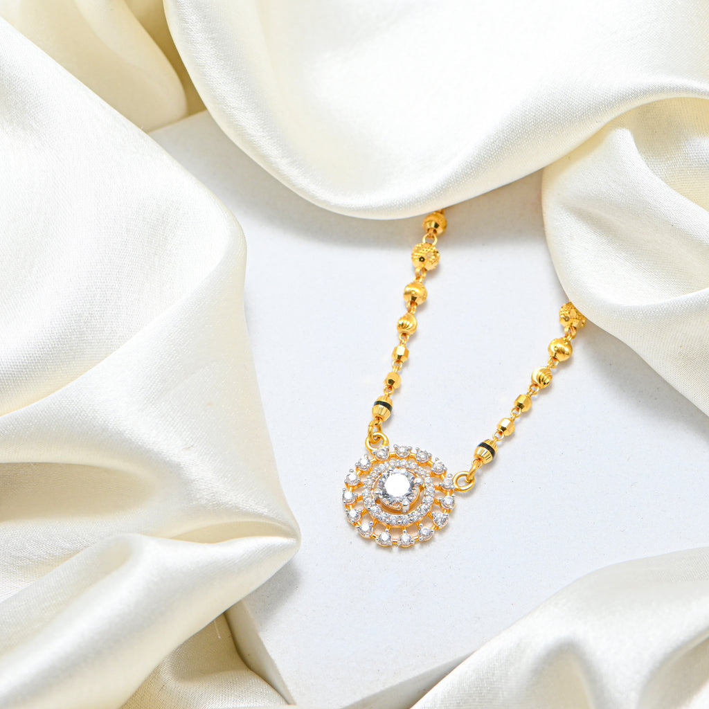 22kt Gold Black Bead Mangalsutra For Women | Real Gold Necklace