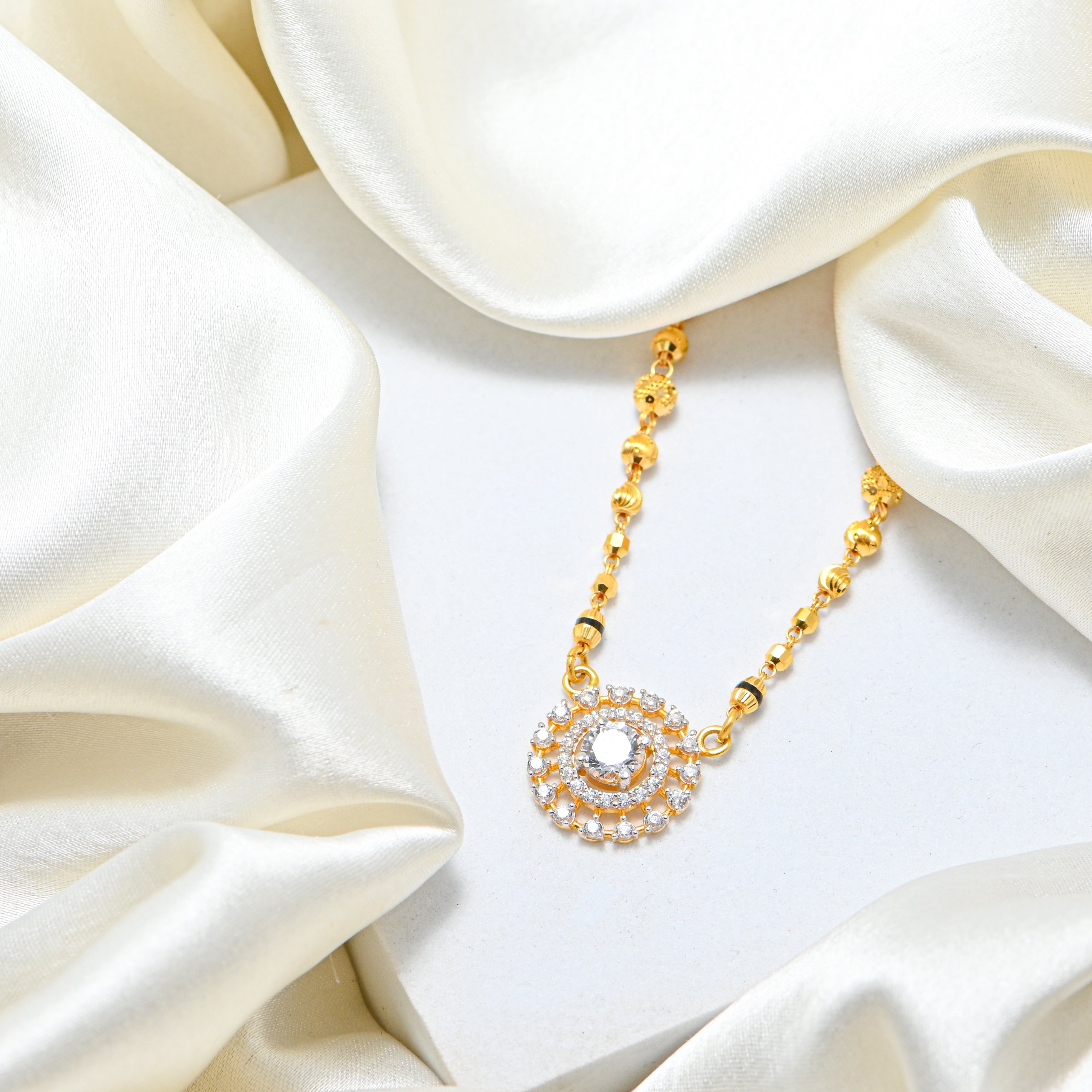 22kt Gold Black Bead Mangalsutra For Women | Real Gold Necklace