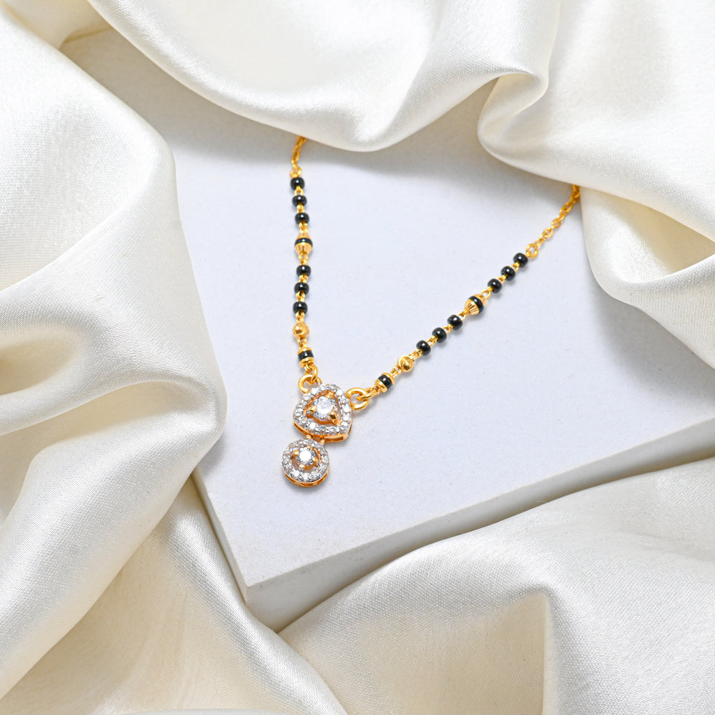 22kt Hallmark Gold Mangalsutra | Traditional Black Beaded Gold Necklace