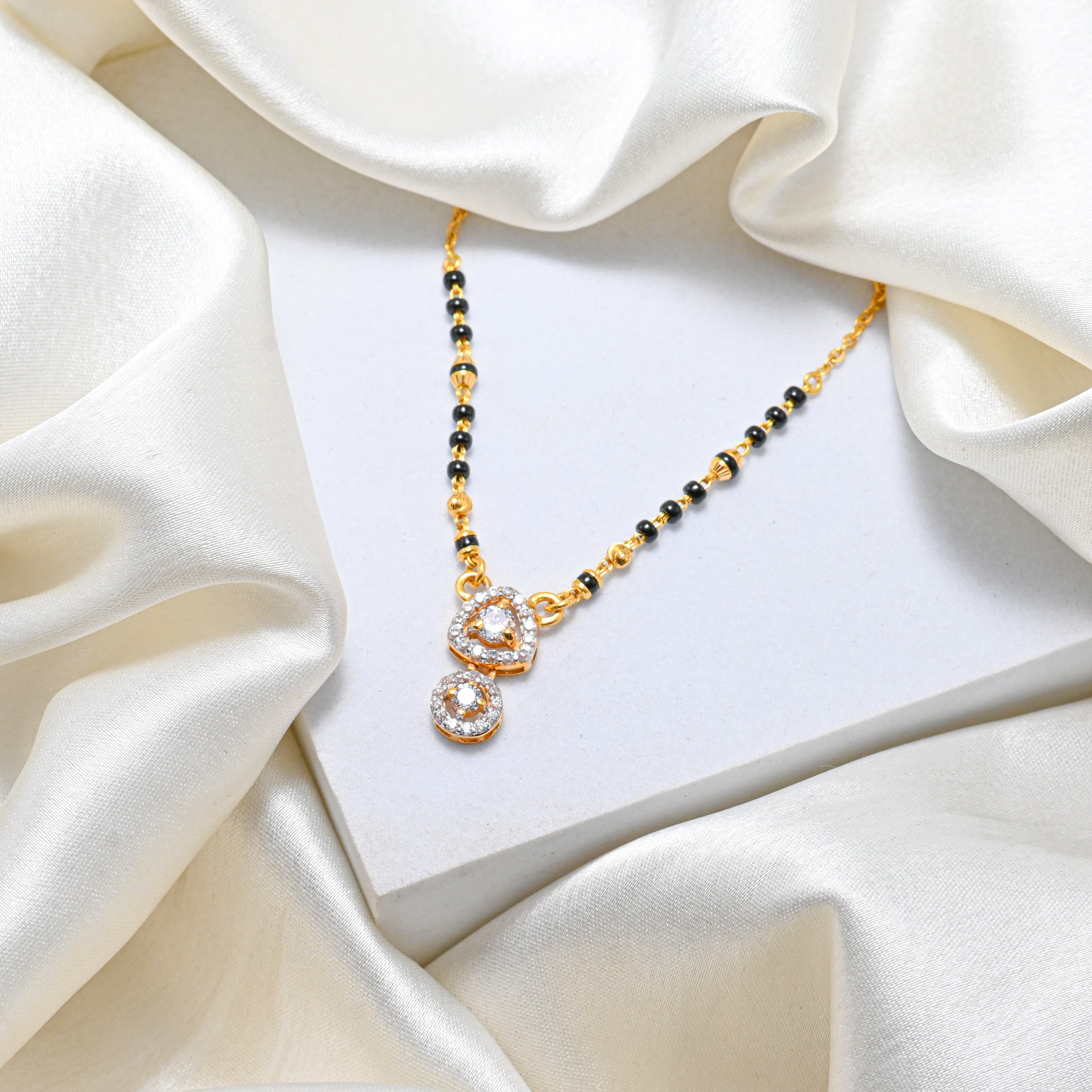 22kt Hallmark Gold Mangalsutra | Traditional Black Beaded Gold Necklace