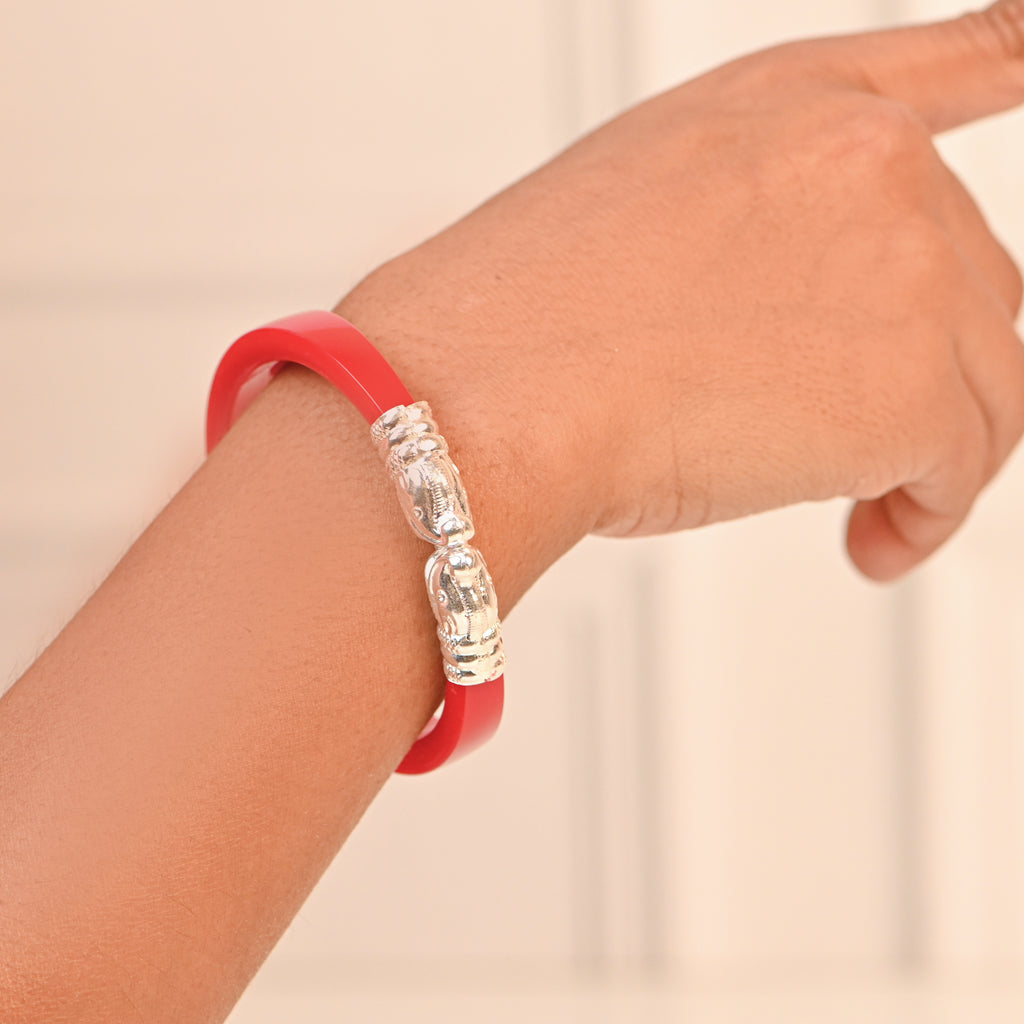 Elegant Women’s Kada in 925 Sterling Silver with Glass Detailing Wedding Wear