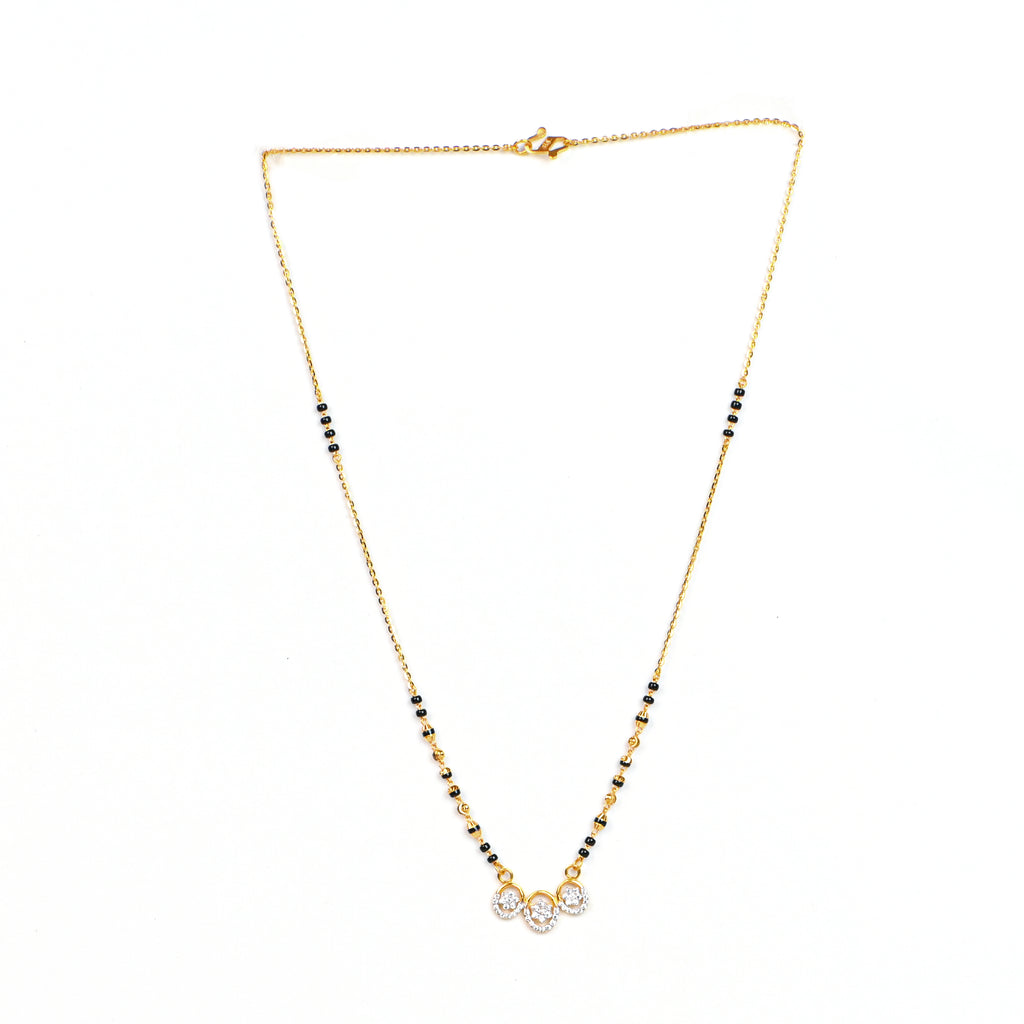 Pure 22kt Gold Black Bead Mangalsutra For Women | Real Gold Necklace