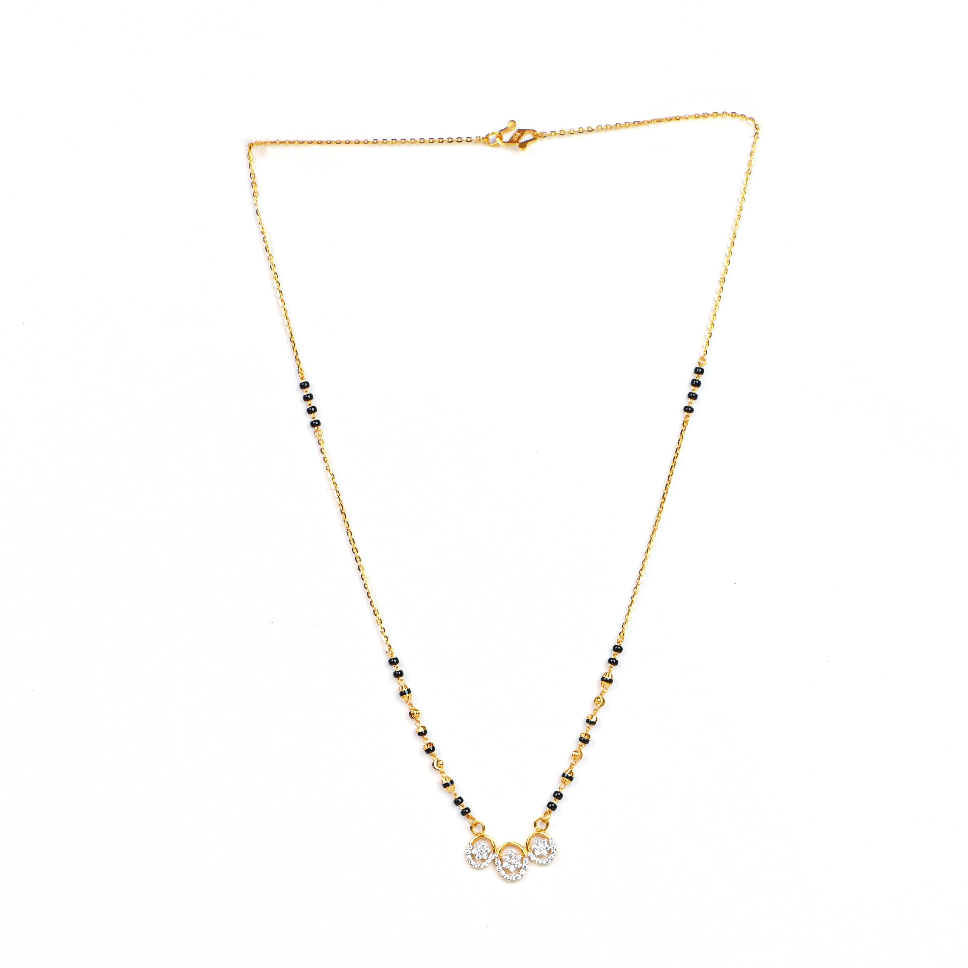 Pure 22kt Gold Black Bead Mangalsutra For Women | Real Gold Necklace