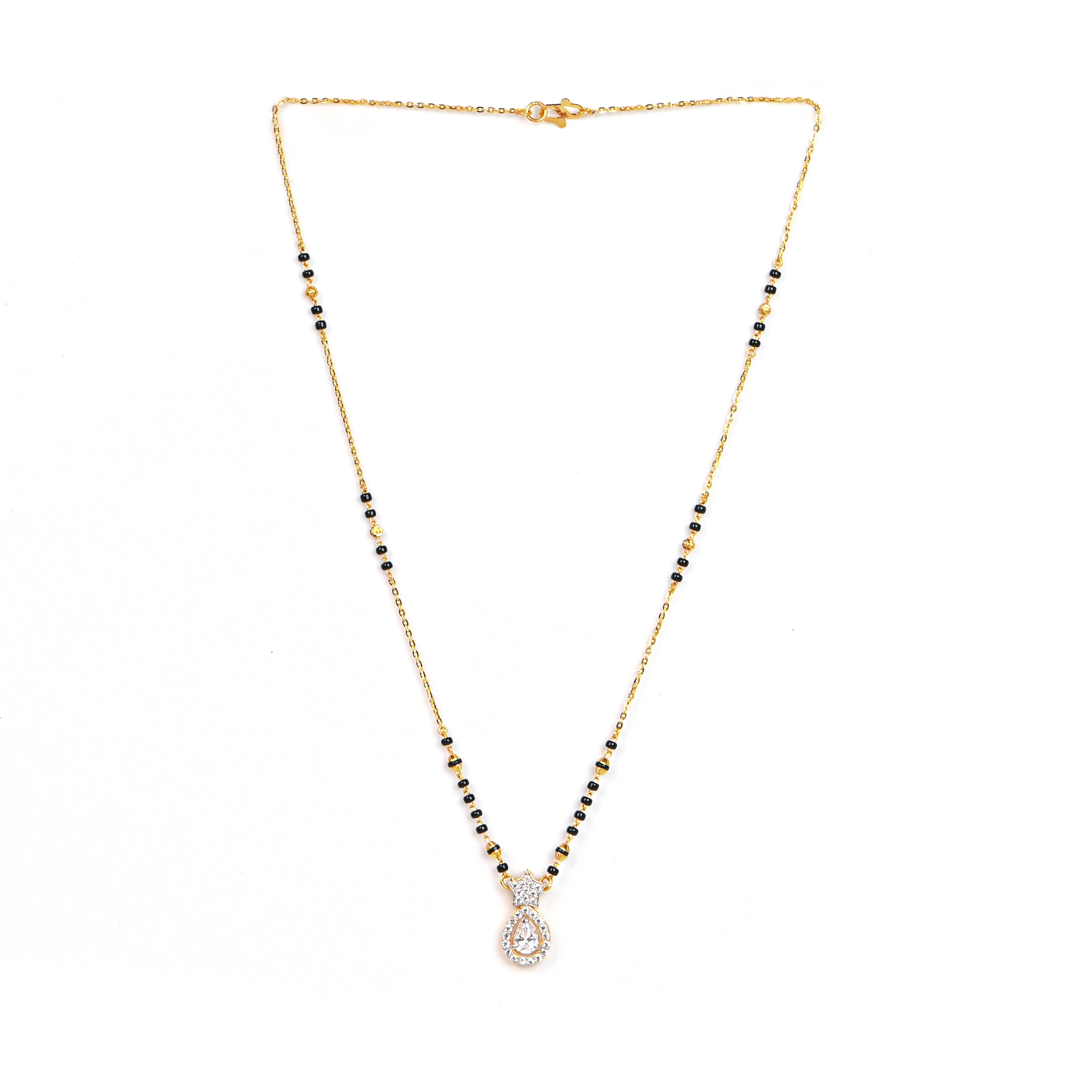 22kt Hallmark Gold Mangalsutra | Traditional Black Beaded Gold Necklace