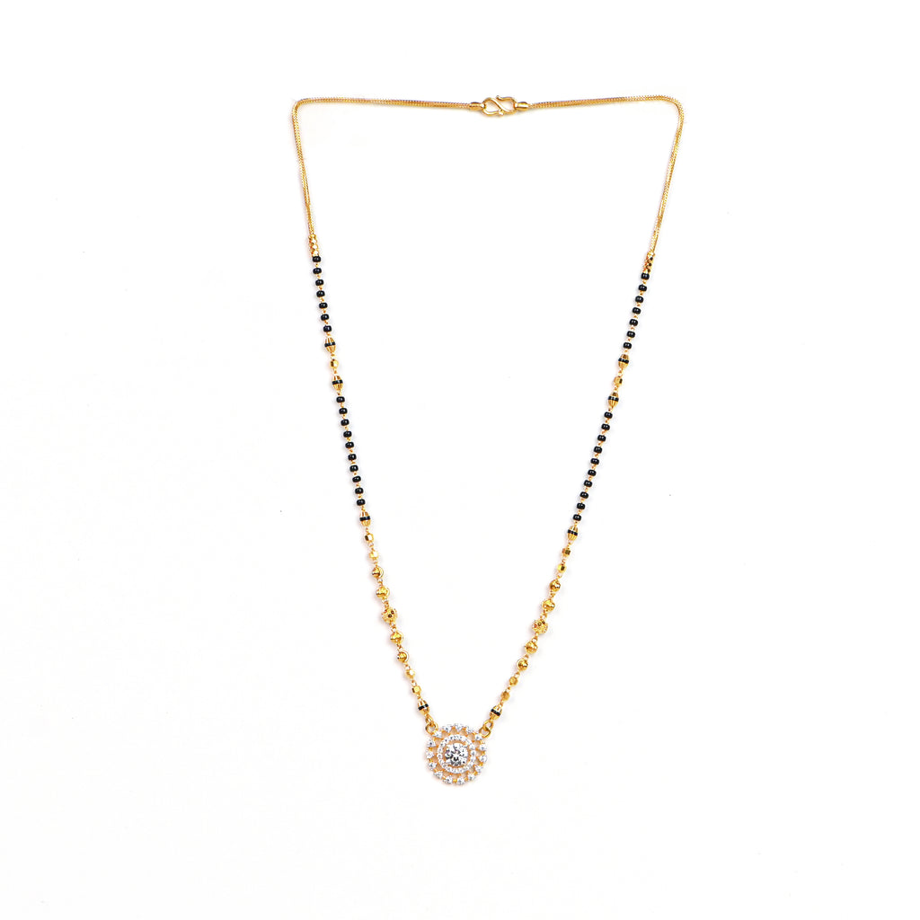 22kt Gold Black Bead Mangalsutra For Women | Real Gold Necklace