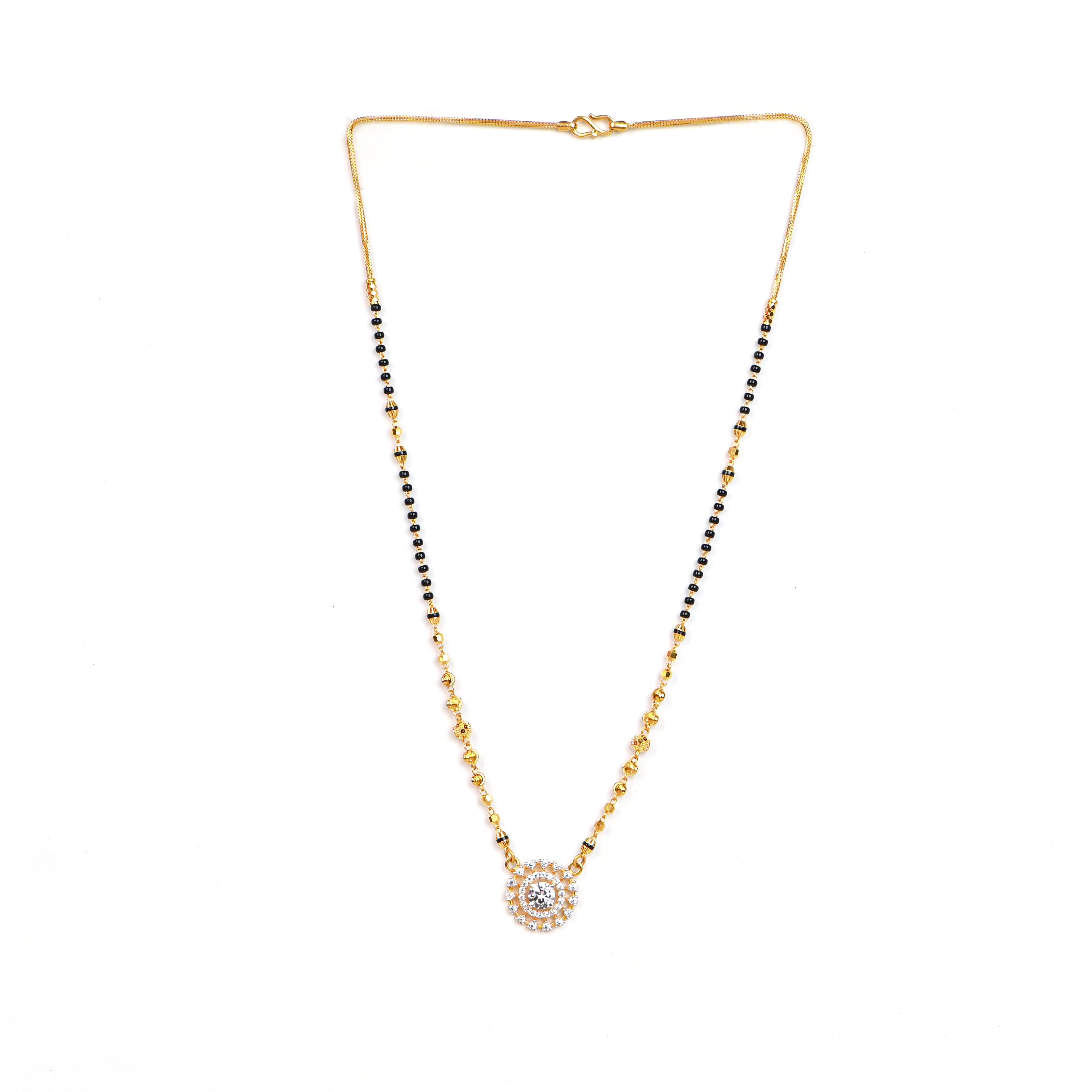 22kt Gold Black Bead Mangalsutra For Women | Real Gold Necklace