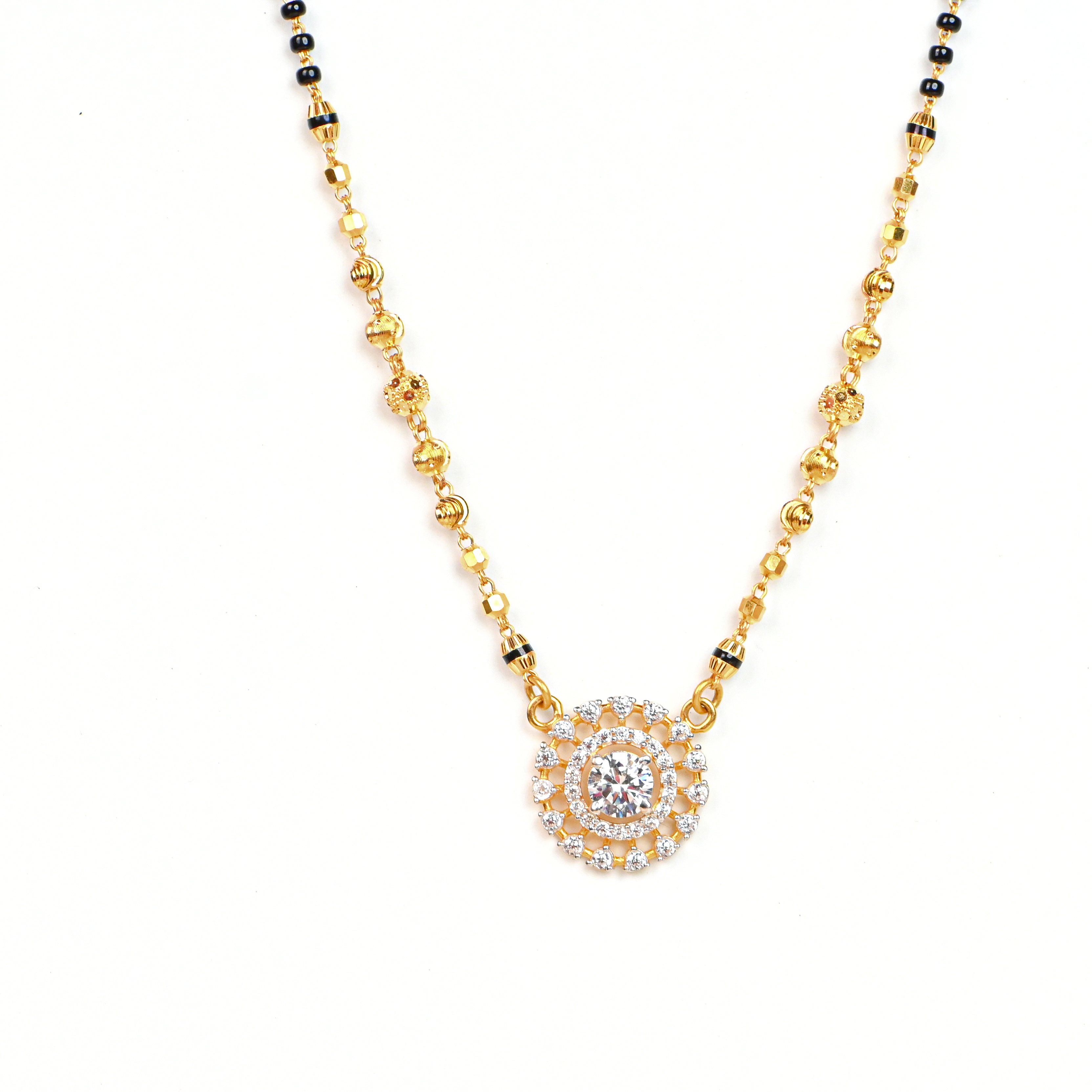 22kt Gold Black Bead Mangalsutra For Women | Real Gold Necklace