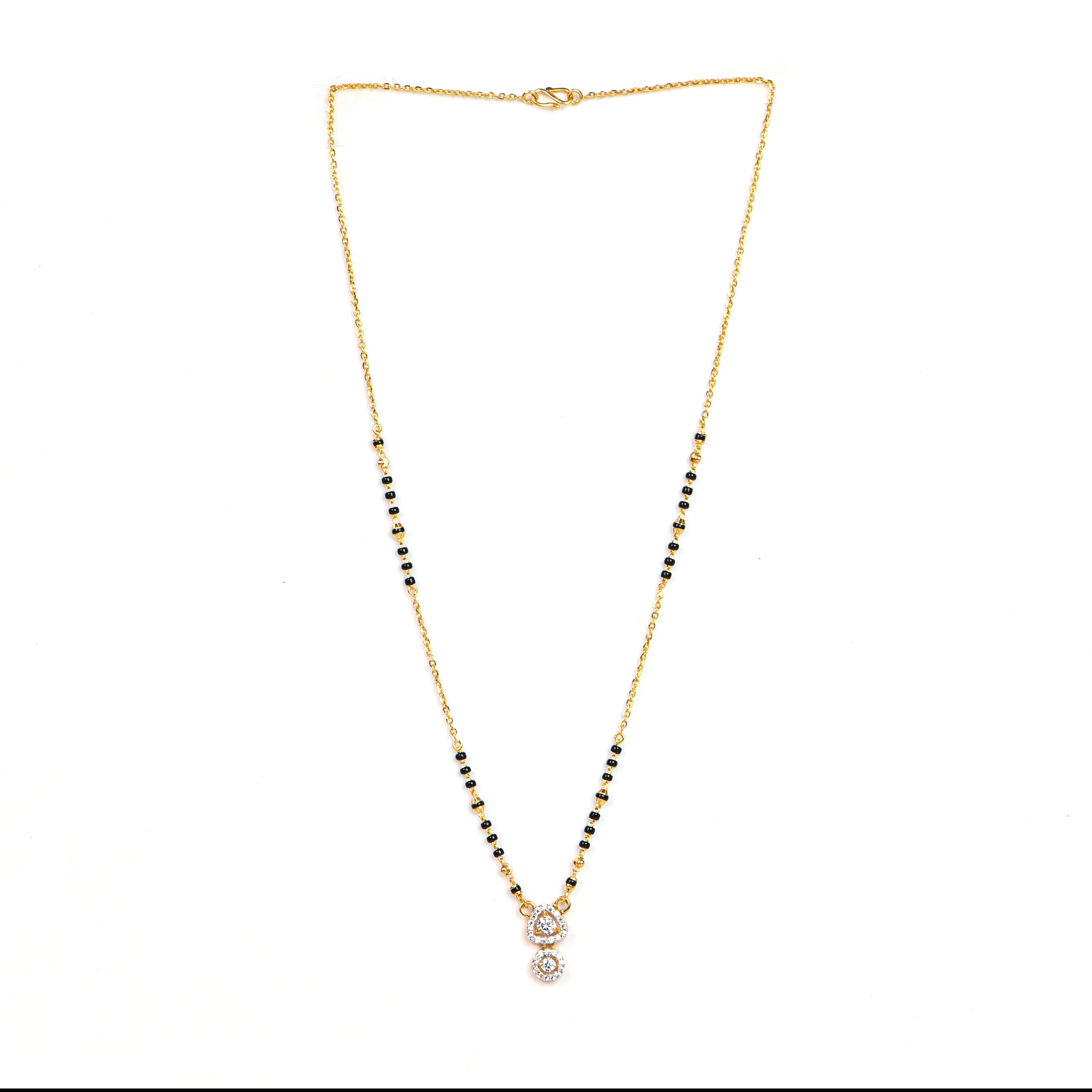 22kt Hallmark Gold Mangalsutra | Traditional Black Beaded Gold Necklace