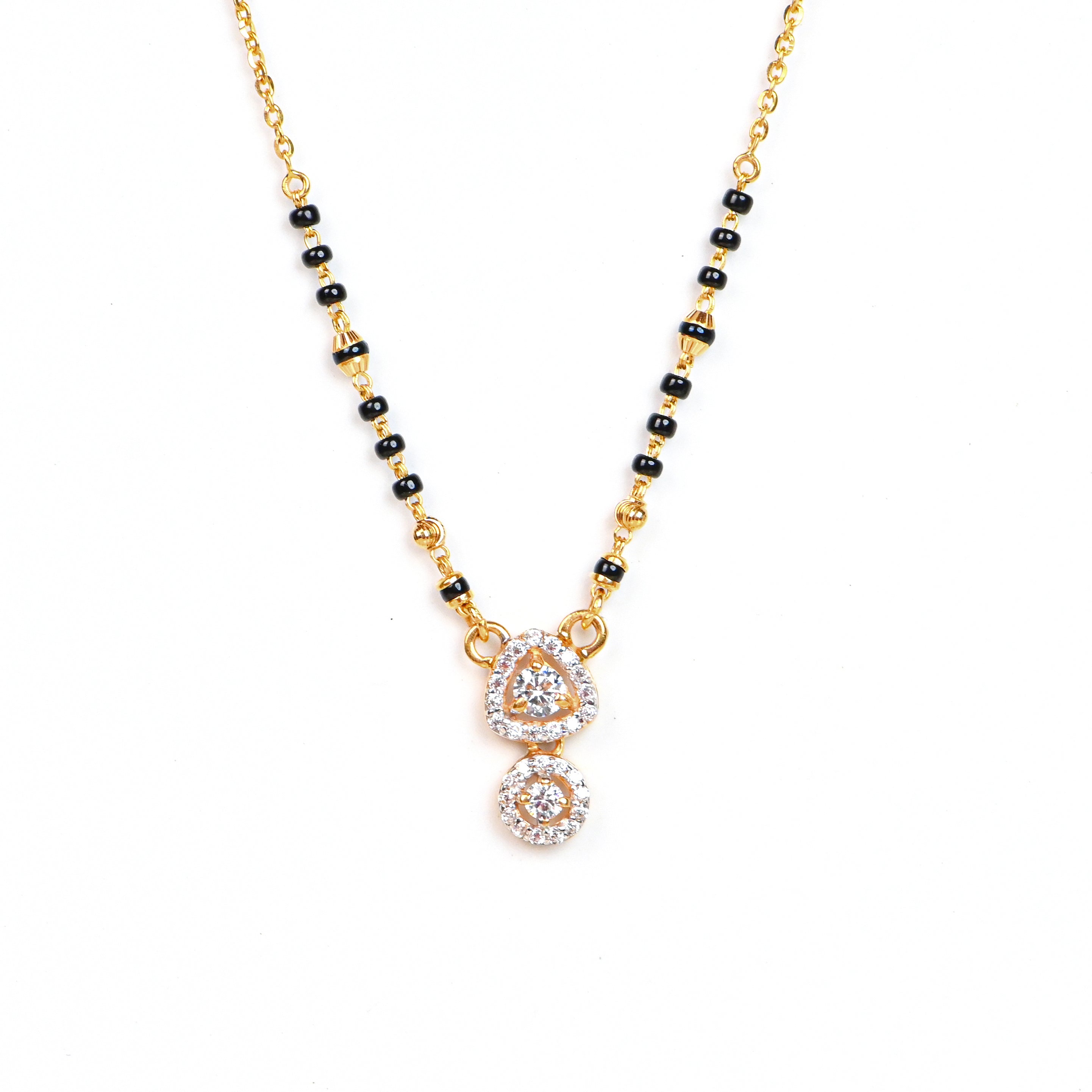 22kt Hallmark Gold Mangalsutra | Traditional Black Beaded Gold Necklace