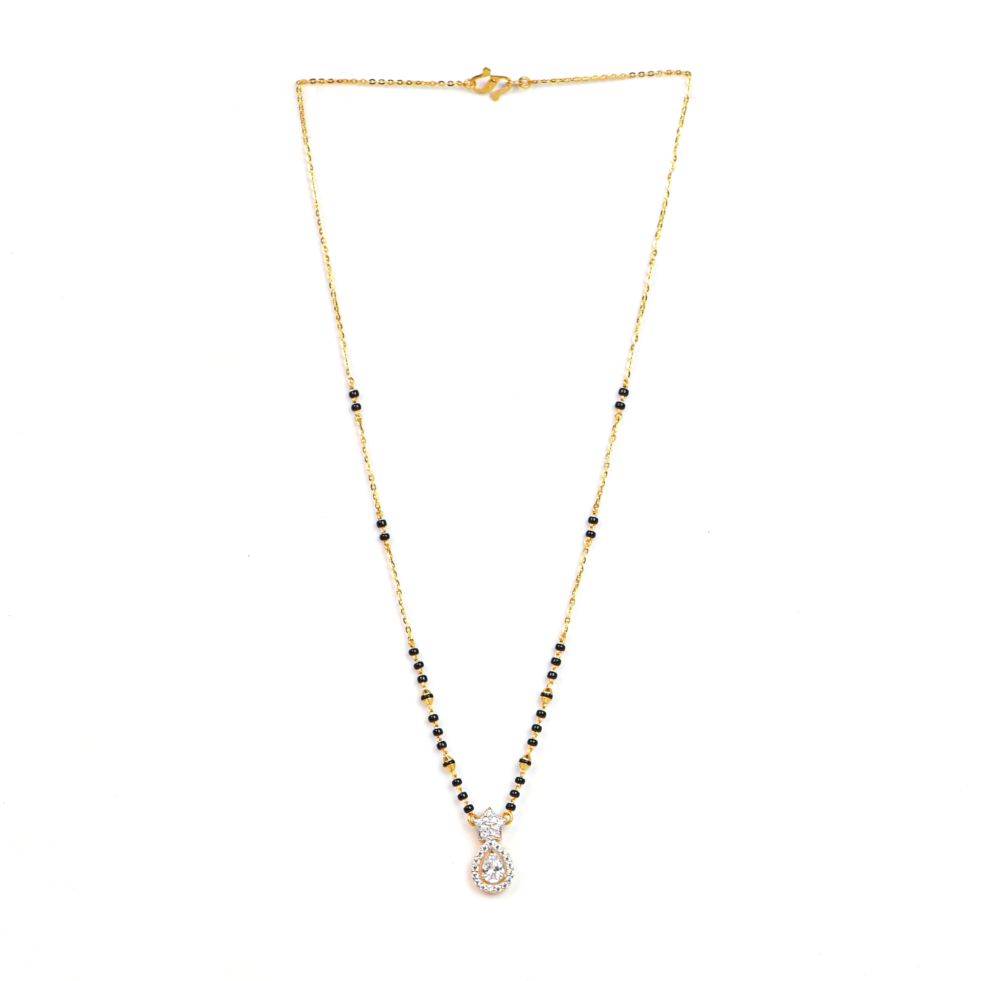 Real 22kt Gold Black Bead Mangalsutra | Boho Gold Black Beaded