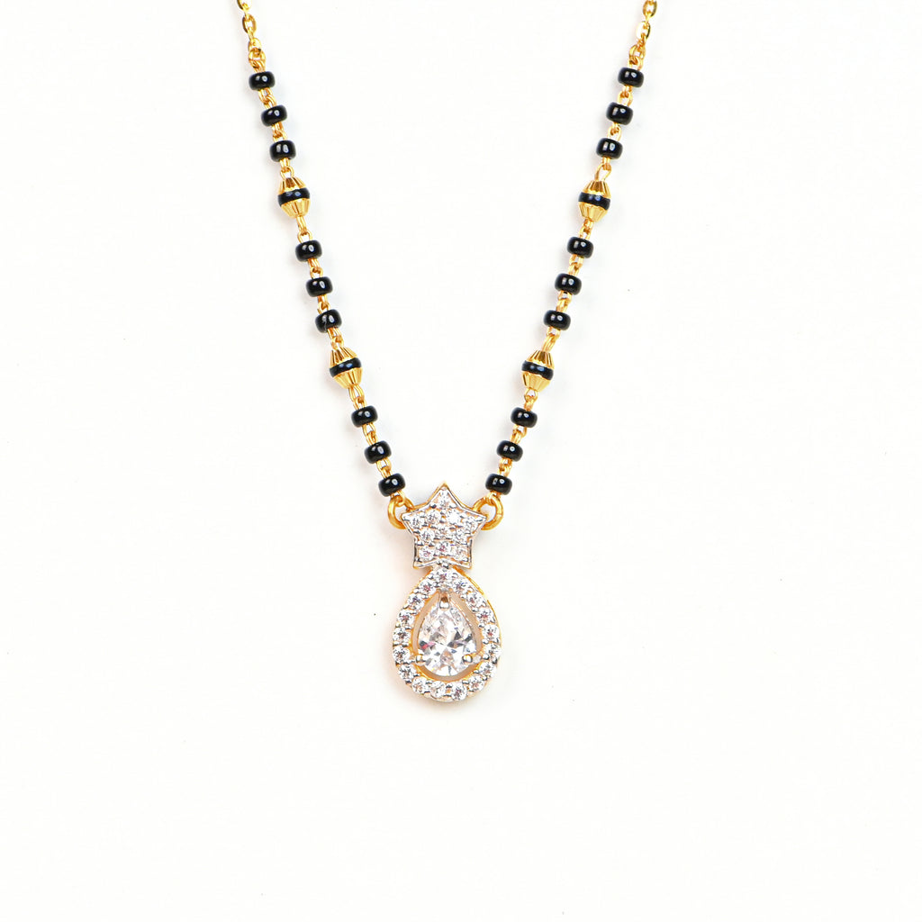Real 22kt Gold Black Bead Mangalsutra | Boho Gold Black Beaded