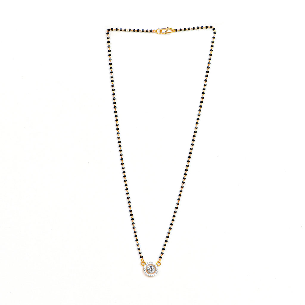 22K Elegant Black Bead Chain Necklace | Bridal Mangalsutra Gift