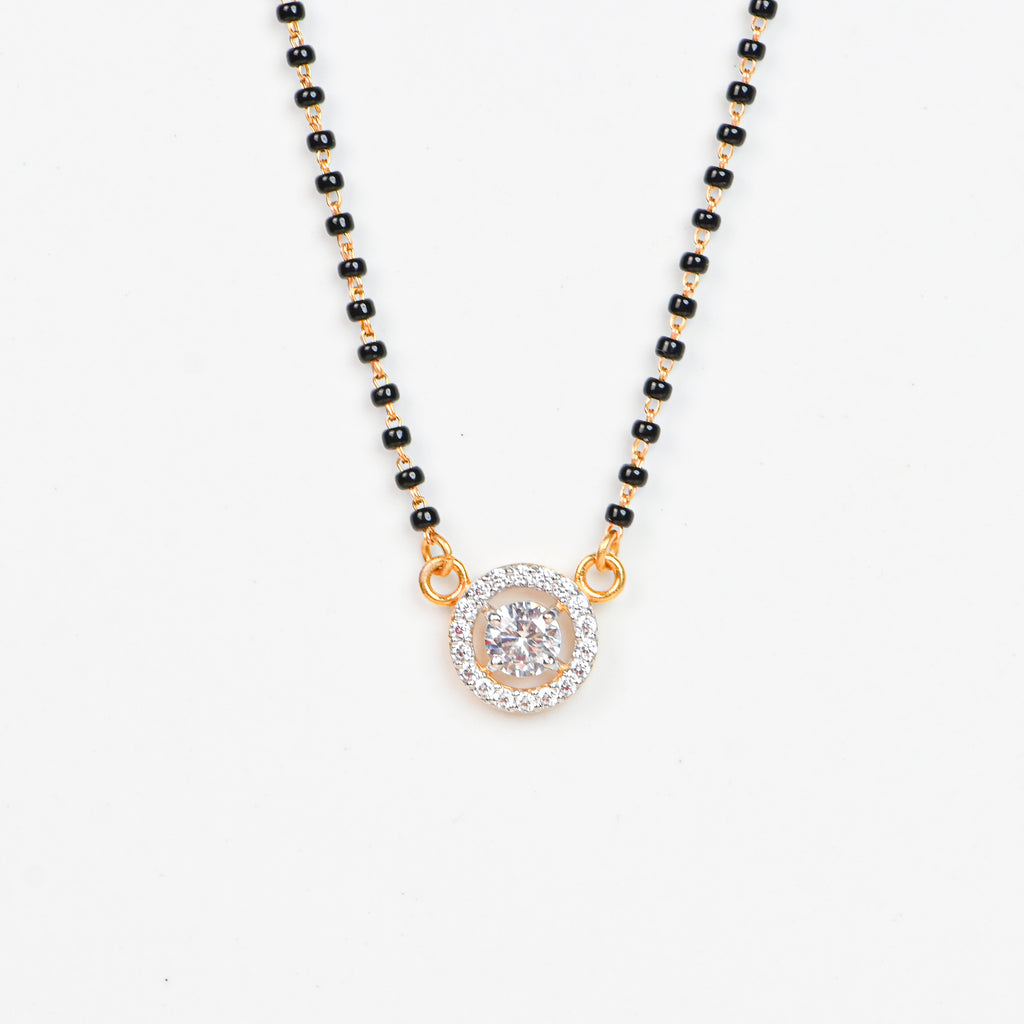 22K Elegant Black Bead Chain Necklace | Bridal Mangalsutra Gift