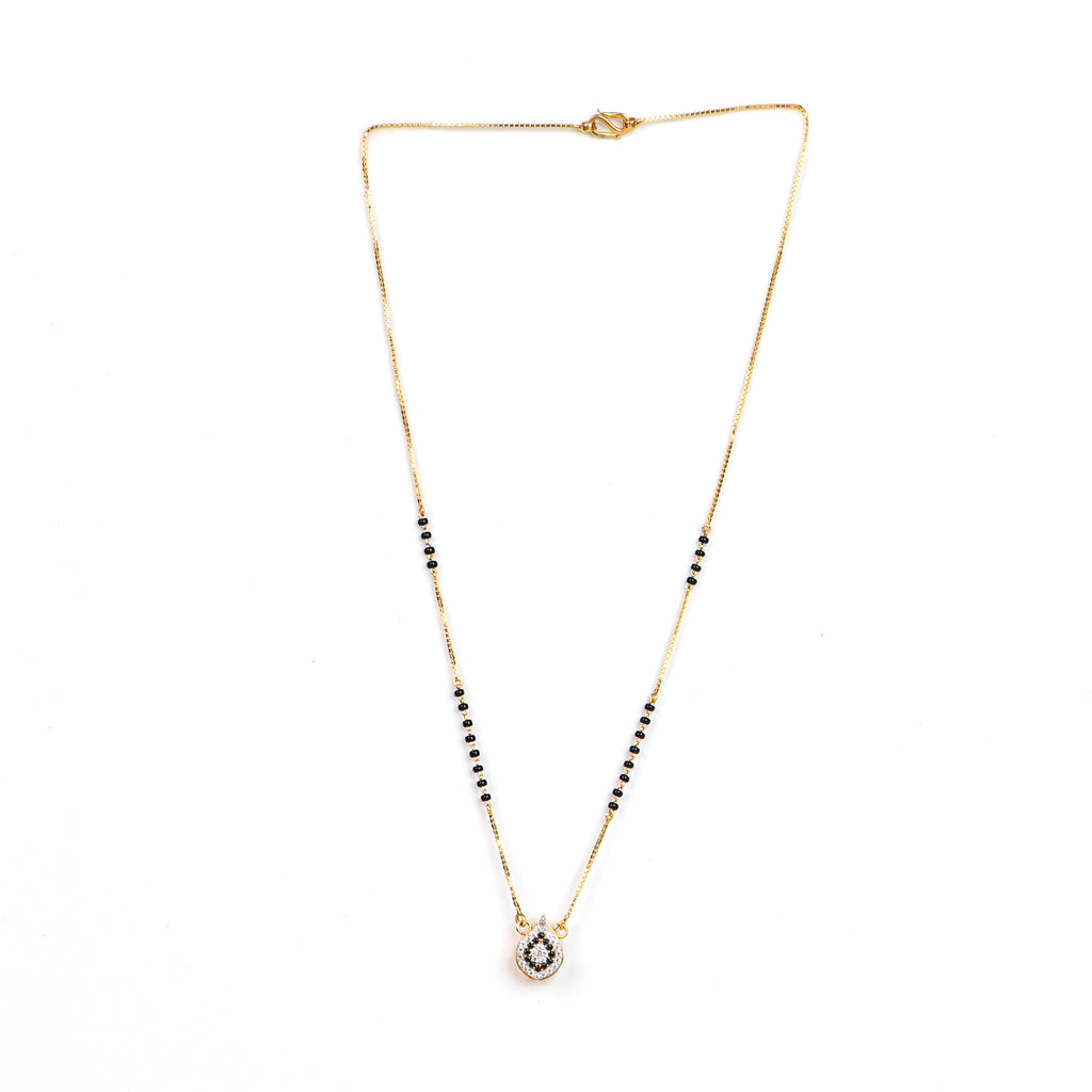 22kt Gold Black Bead Mangalsutra | Real Gold Black Beaded