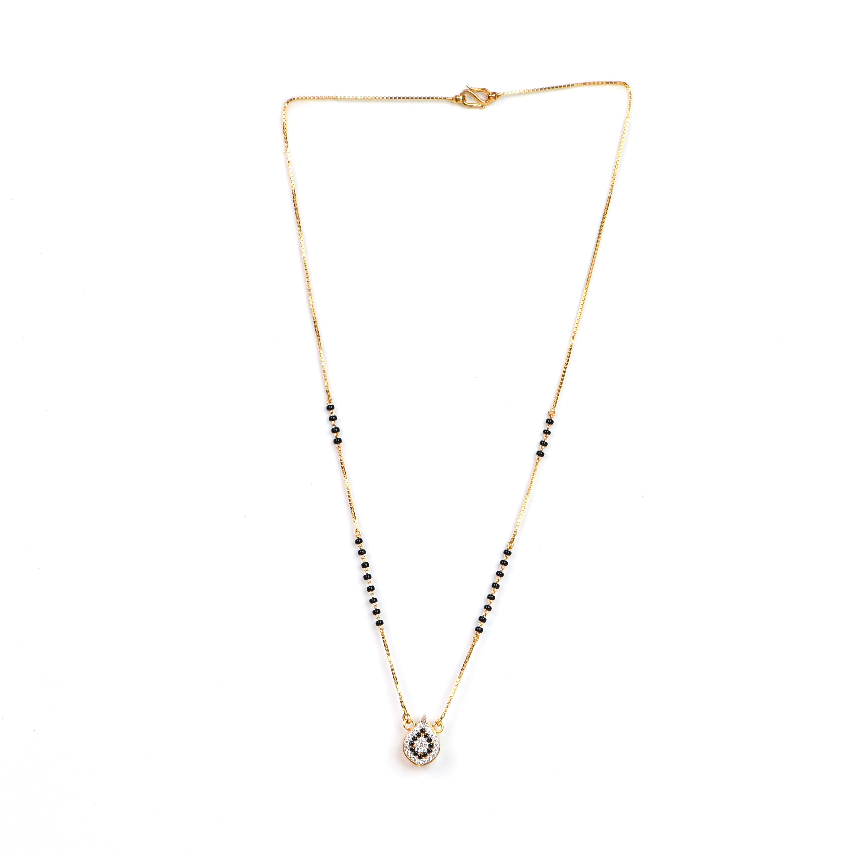 22kt Gold Black Bead Mangalsutra | Real Gold Black Beaded