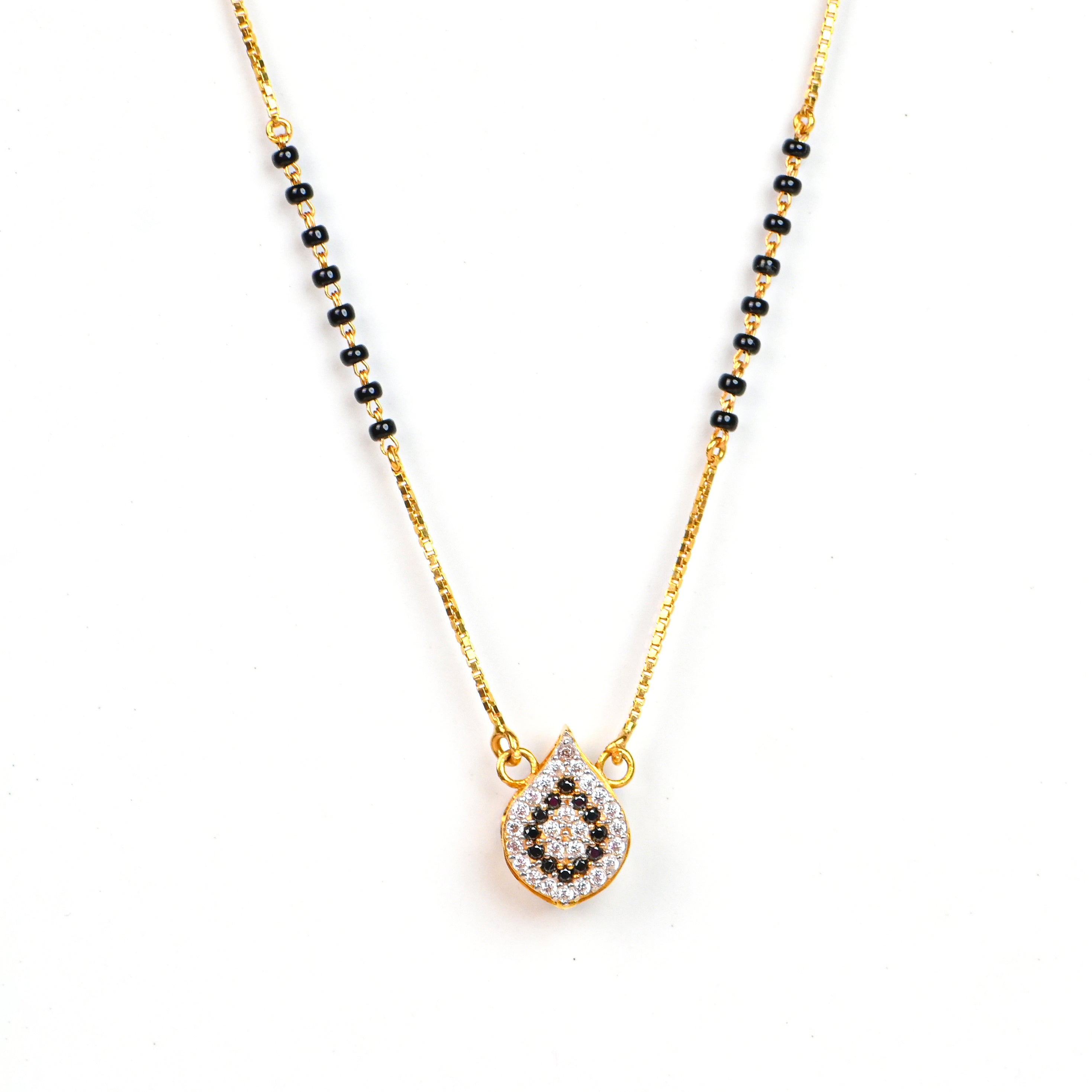 22kt Gold Black Bead Mangalsutra | Real Gold Black Beaded