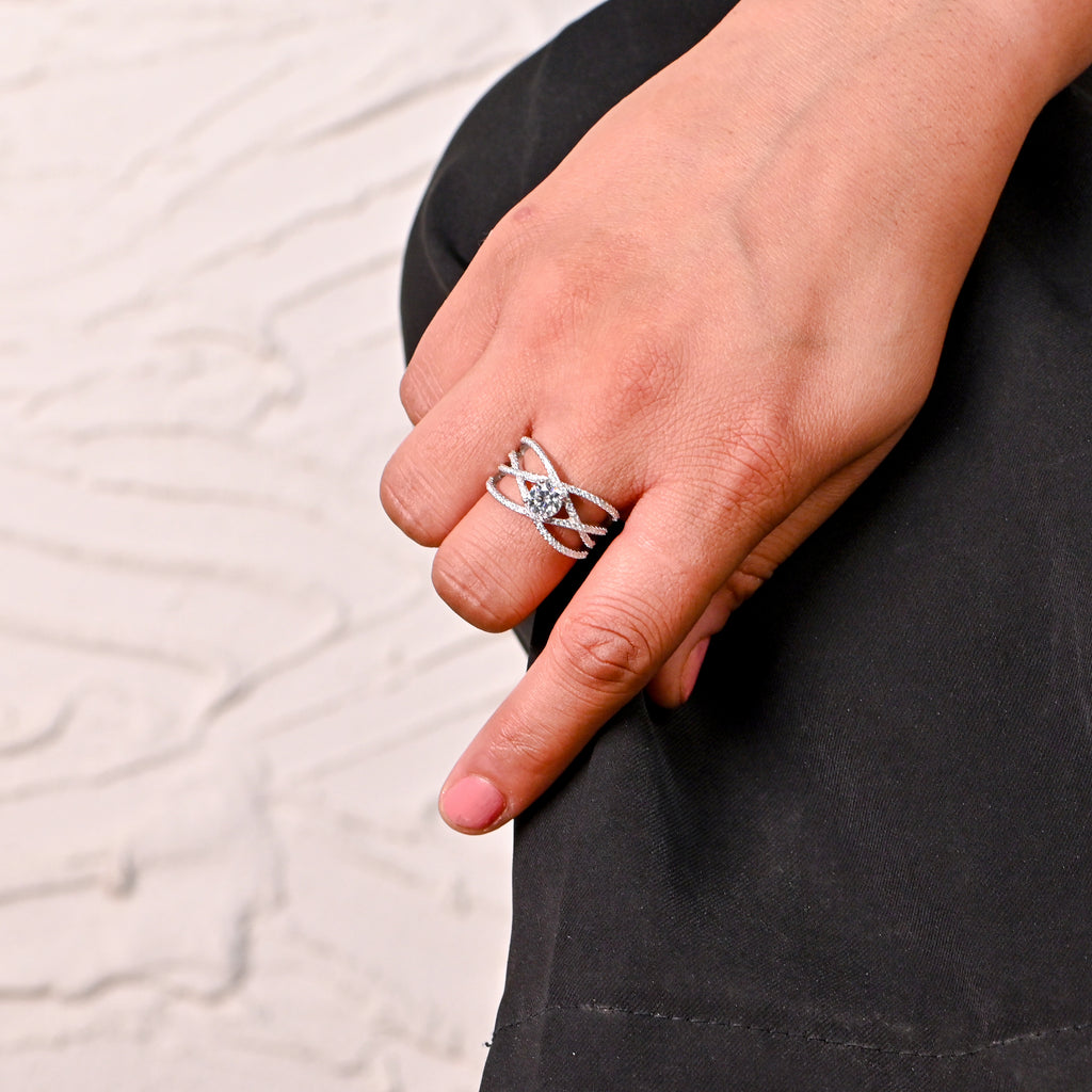 Handcrafted 925 Sterling Silver Moissanite Boho Ring – Chic Everyday Fashion Jewelry