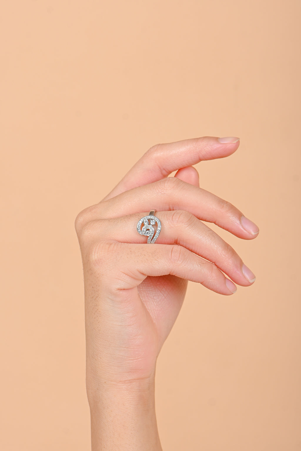 Cubic Zirconia Promise Ring for Women 925 Sterling Silver, Dainty & Modern Stackable Style