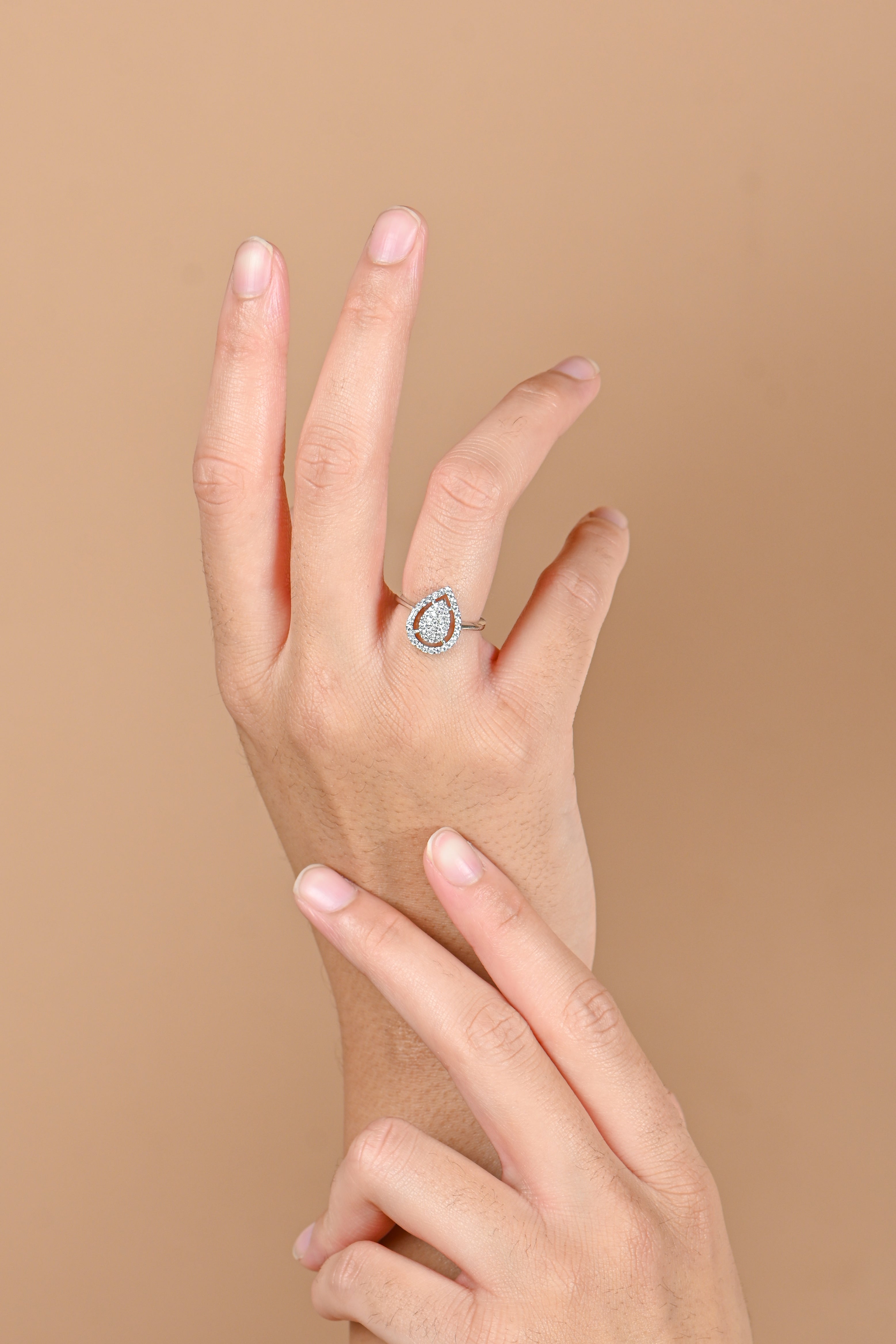 925 Sterling Silver Boho Inspired Cubic Zirconia Ring, Unique CZ Statement Ring for Women, Perfect Gift for Her