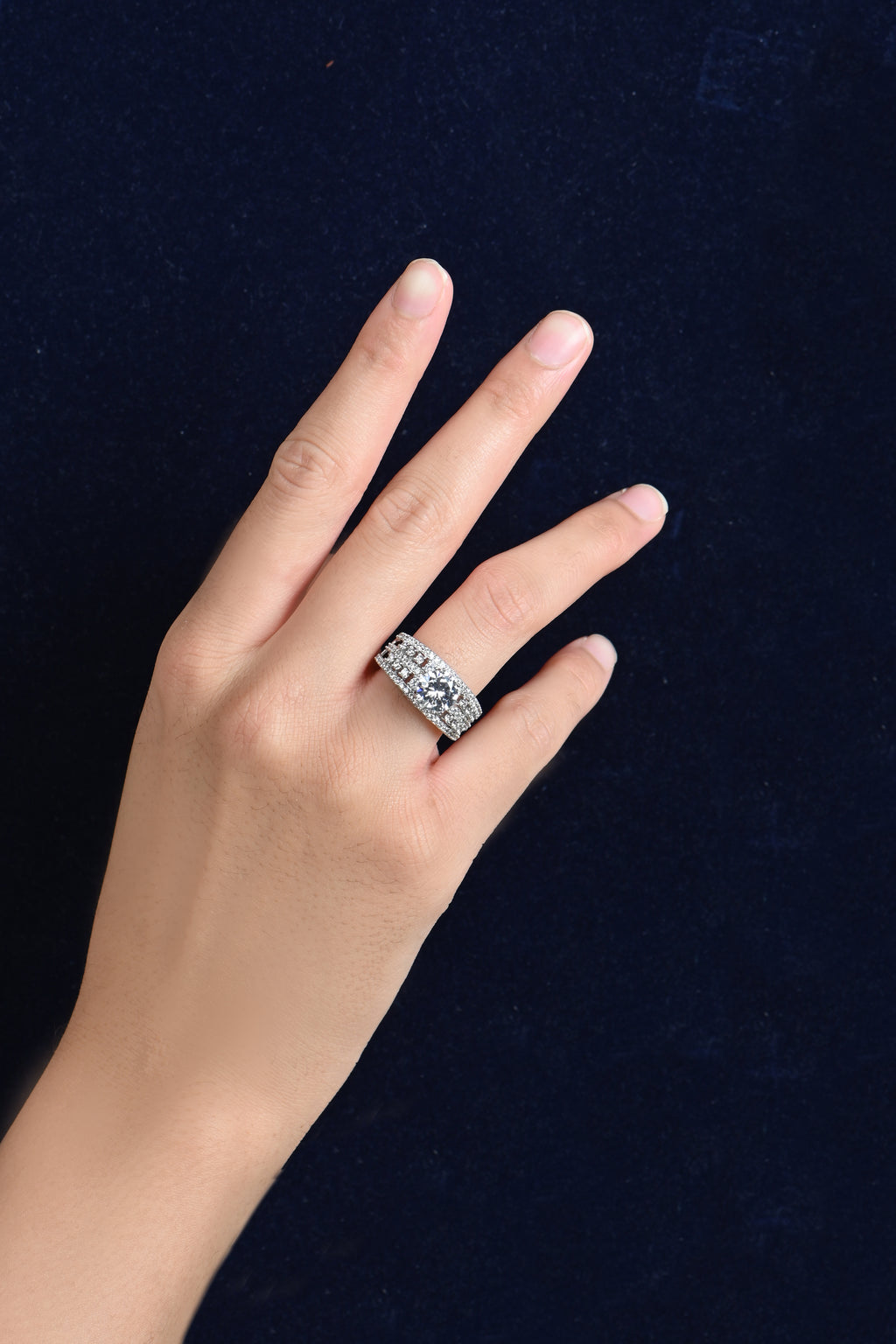 925 Sterling Silver Princess-Cut Cubic Zirconia Statement Ring for Her, Elegant CZ Jewelry, Perfect for Engagement, Promise, Birthday, Anniversary Gift