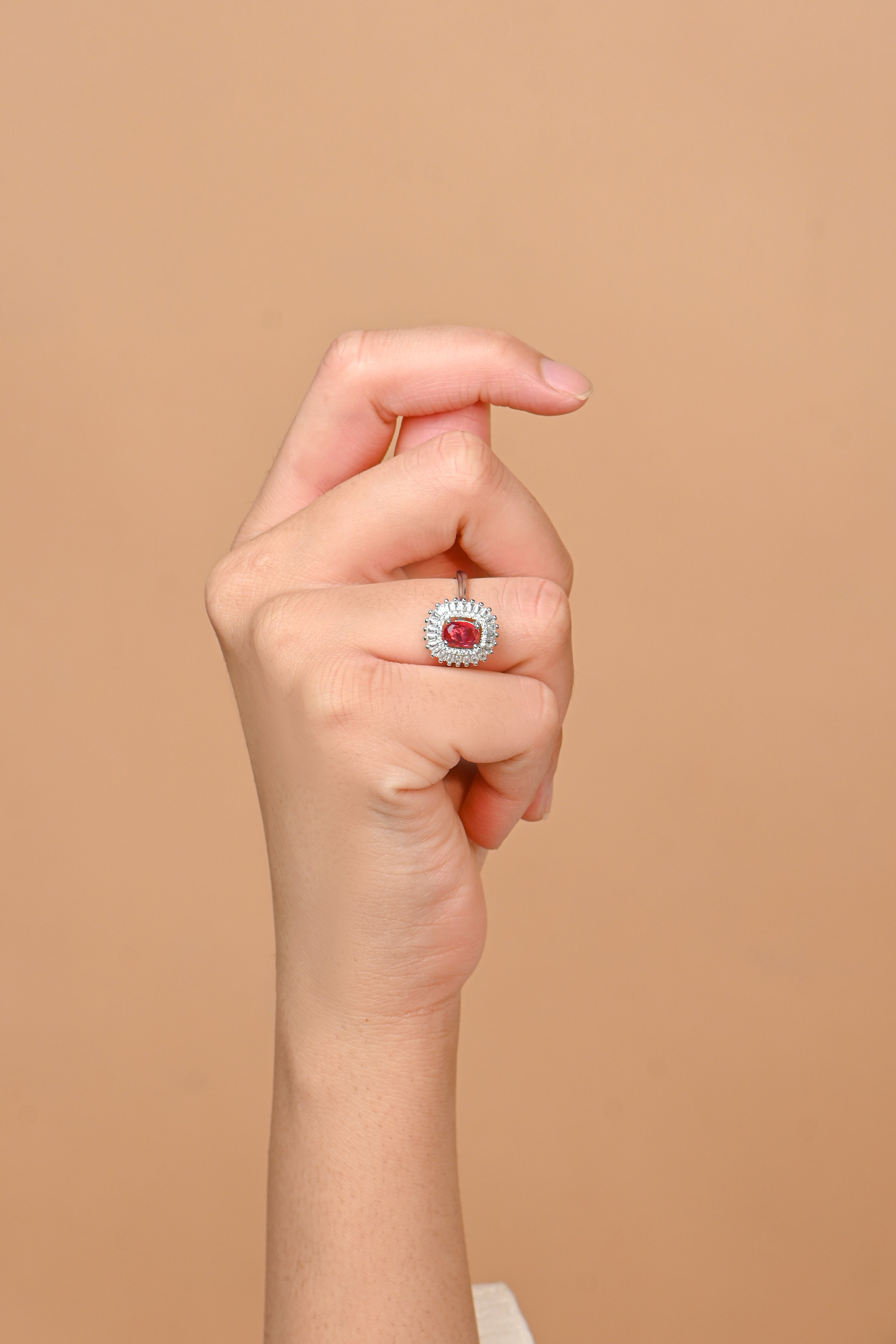 925 Silver Cubic Zirconia Statement Ring Hypoallergenic Jewellery Anniversary & Birthday Gift