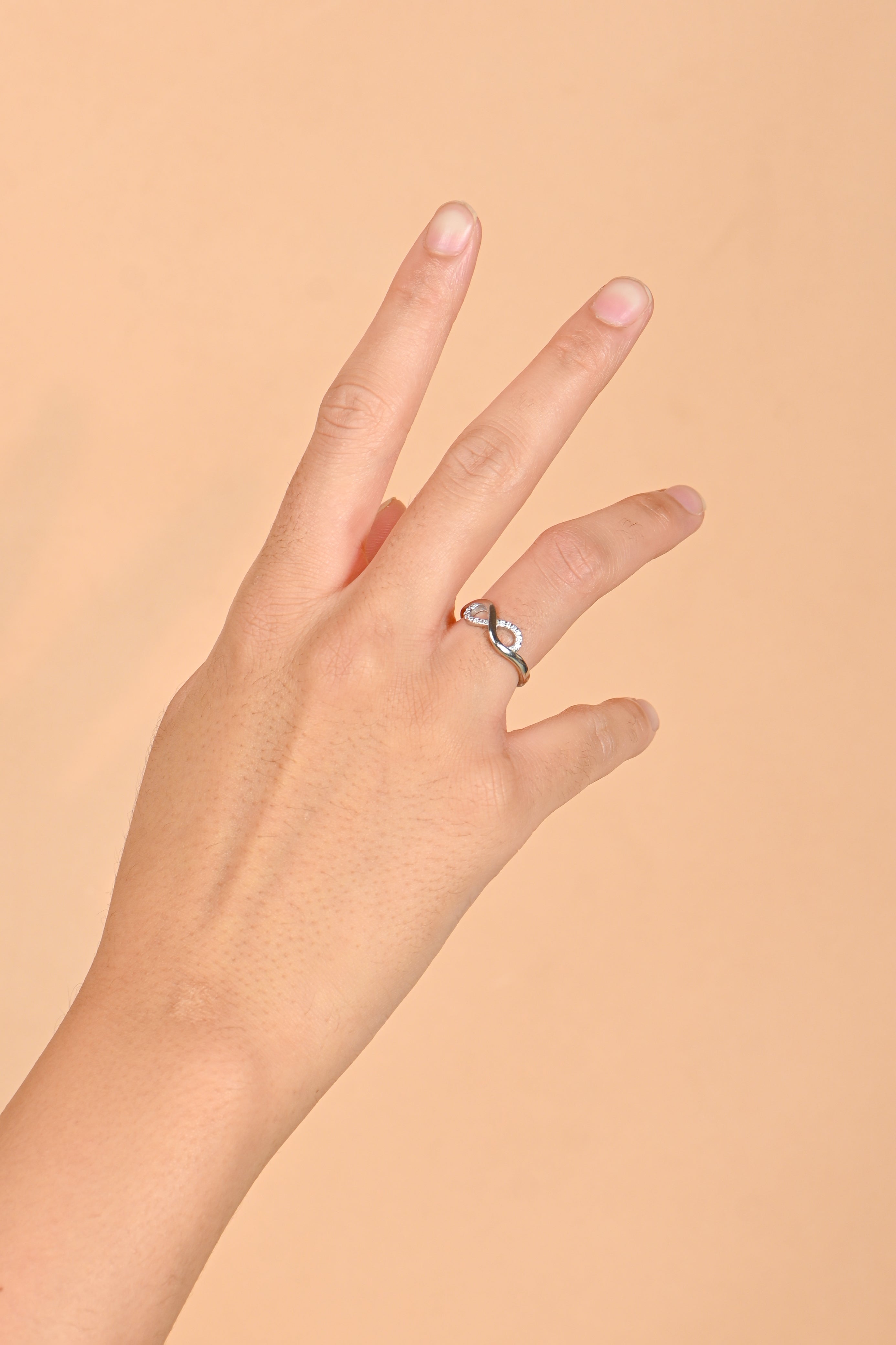 925 Sterling Silver Infinity Design Cubic Zirconia Ring for Women, Symbolic CZ Promise Ring, Everyday Wear Valentine’s Day Gift