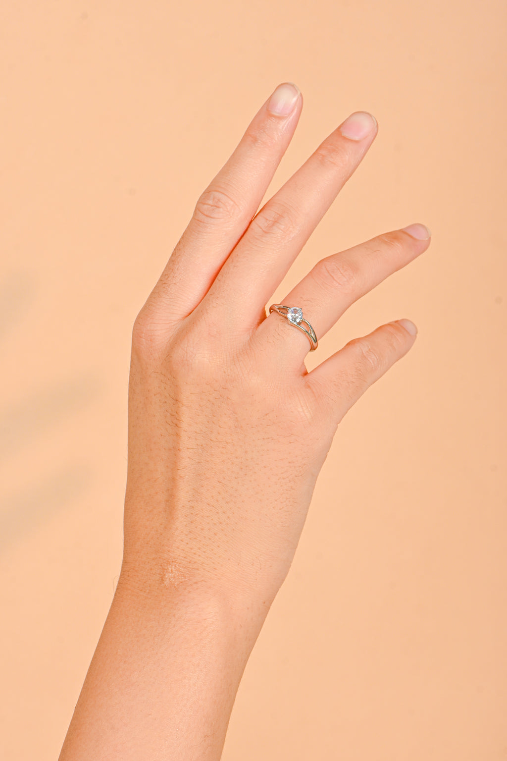 Lightweight Sterling Silver Cubic Zirconia Ring Fine Jewelry Gift for Her