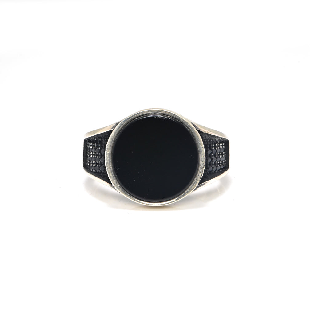 925 Sterling Silver Men’s Ring with Black Onyx | Oxidized Finish for Style & Durability