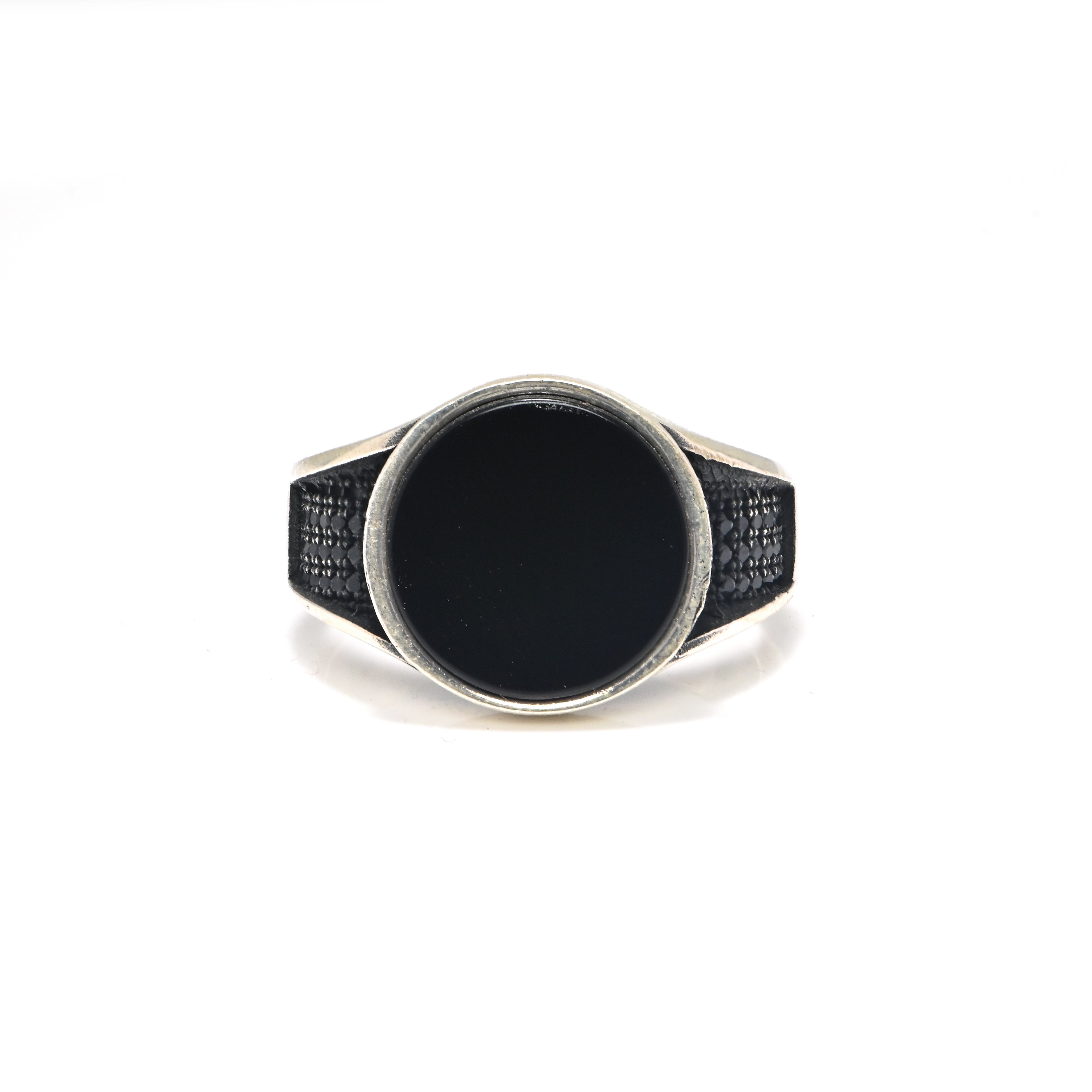 925 Sterling Silver Men’s Ring with Black Onyx | Oxidized Finish for Style & Durability