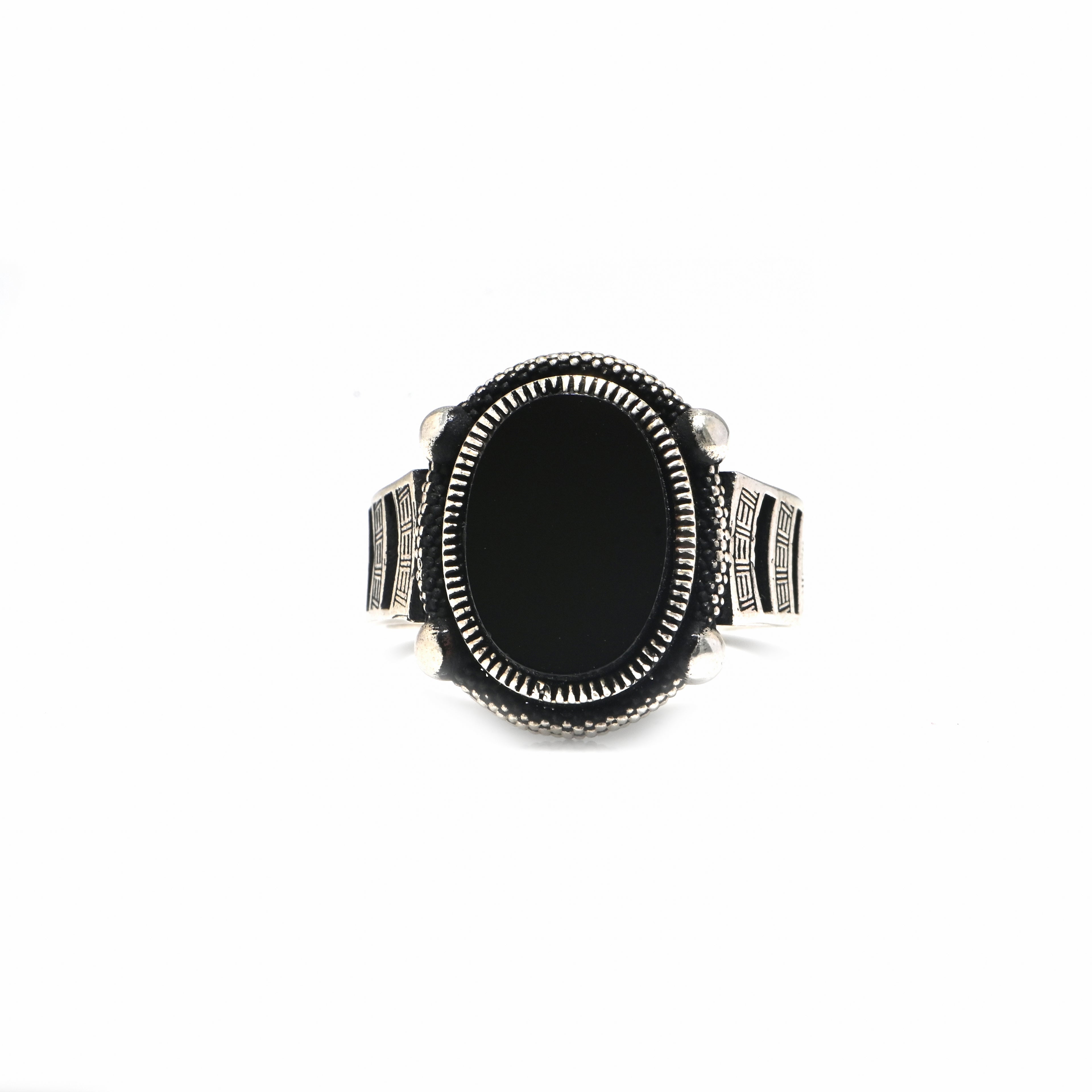 925 Sterling Silver Oxidized Men’s Ring with Black Onyx Oxidized Finish for Style & Durability