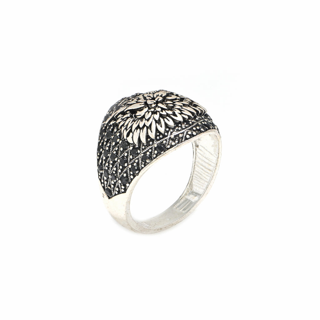 Bold Oxidized 925 Silver Ring for Men Unique Oxidized Ring
