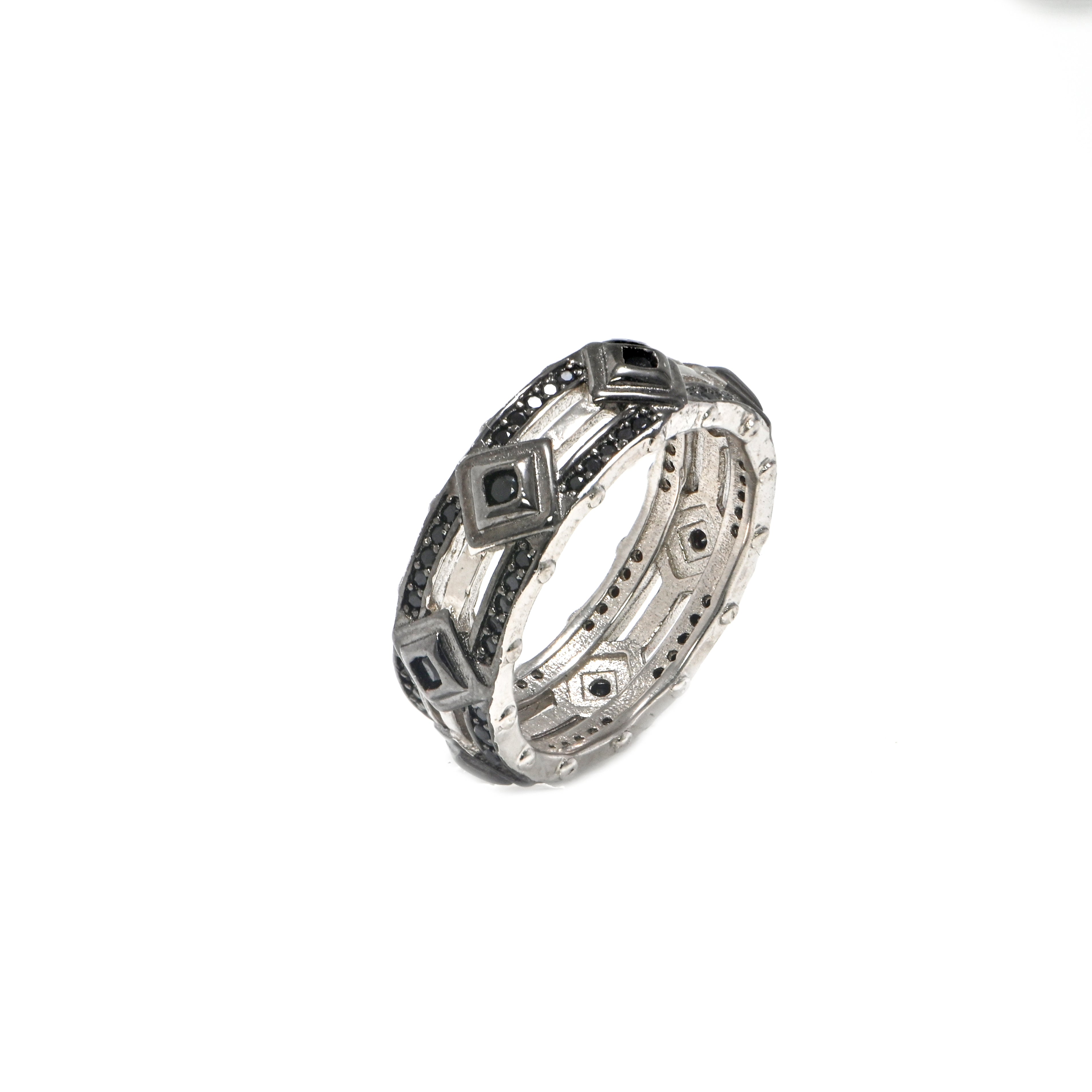 Oxidized 925 Silver Band for Men | Bold Modern Minimalist Ring
