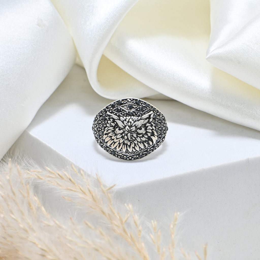 Bold Oxidized 925 Silver Ring for Men Unique Oxidized Ring