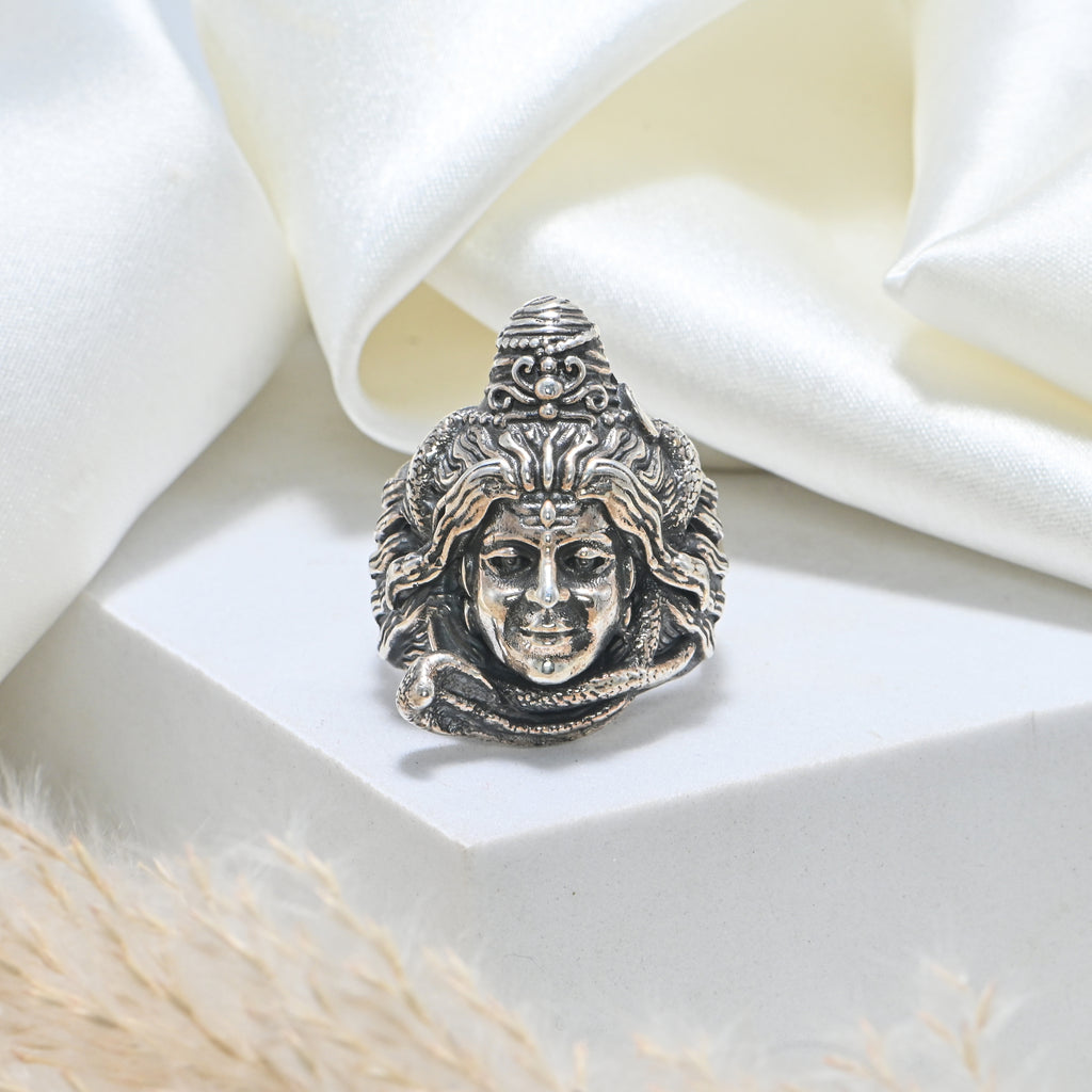 Unique Oxidized Silver Ring for Men | Bold Sterling 925 Statement Band