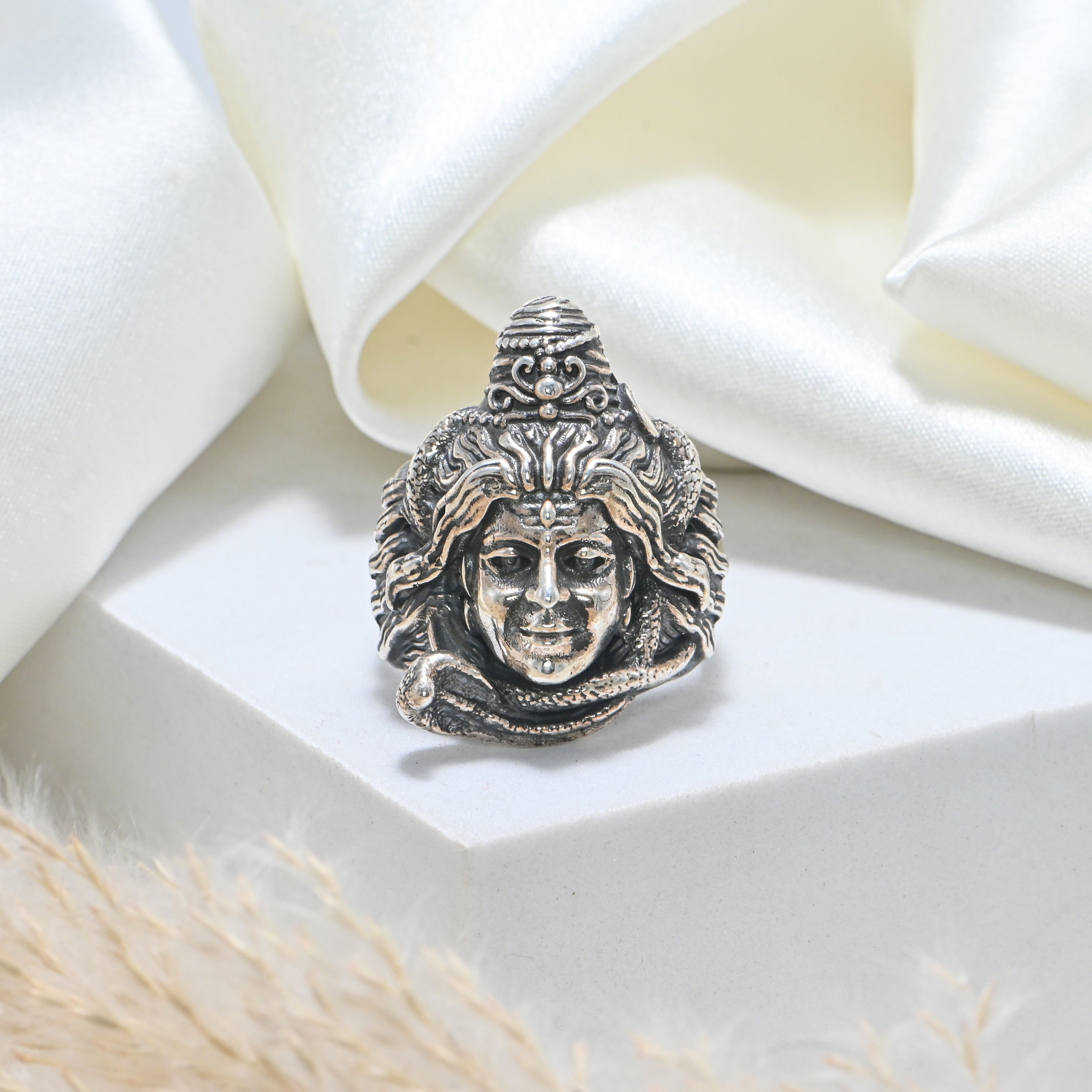 Unique Oxidized Silver Ring for Men | Bold Sterling 925 Statement Band