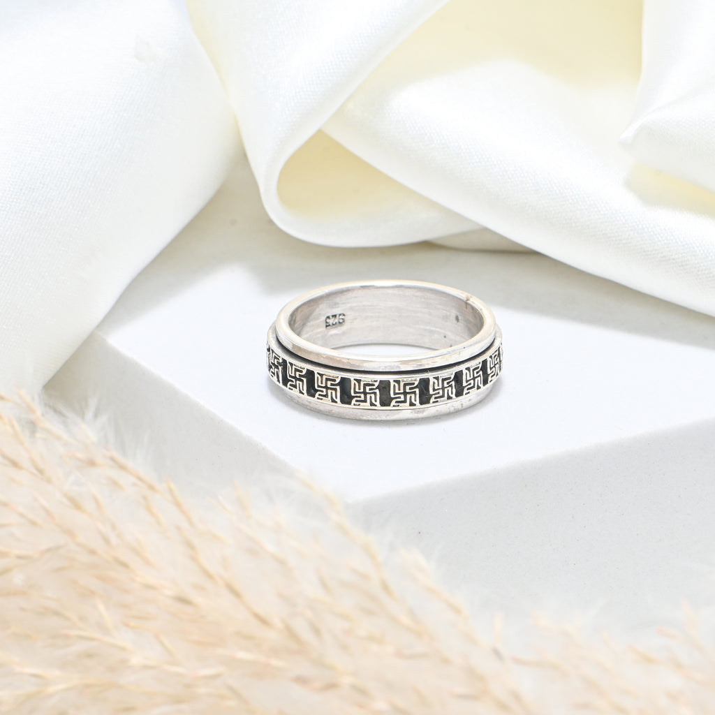 Men’s Bold Oxidized 925 Silver Ring | Unique Antique-Style Band | Gift for Him