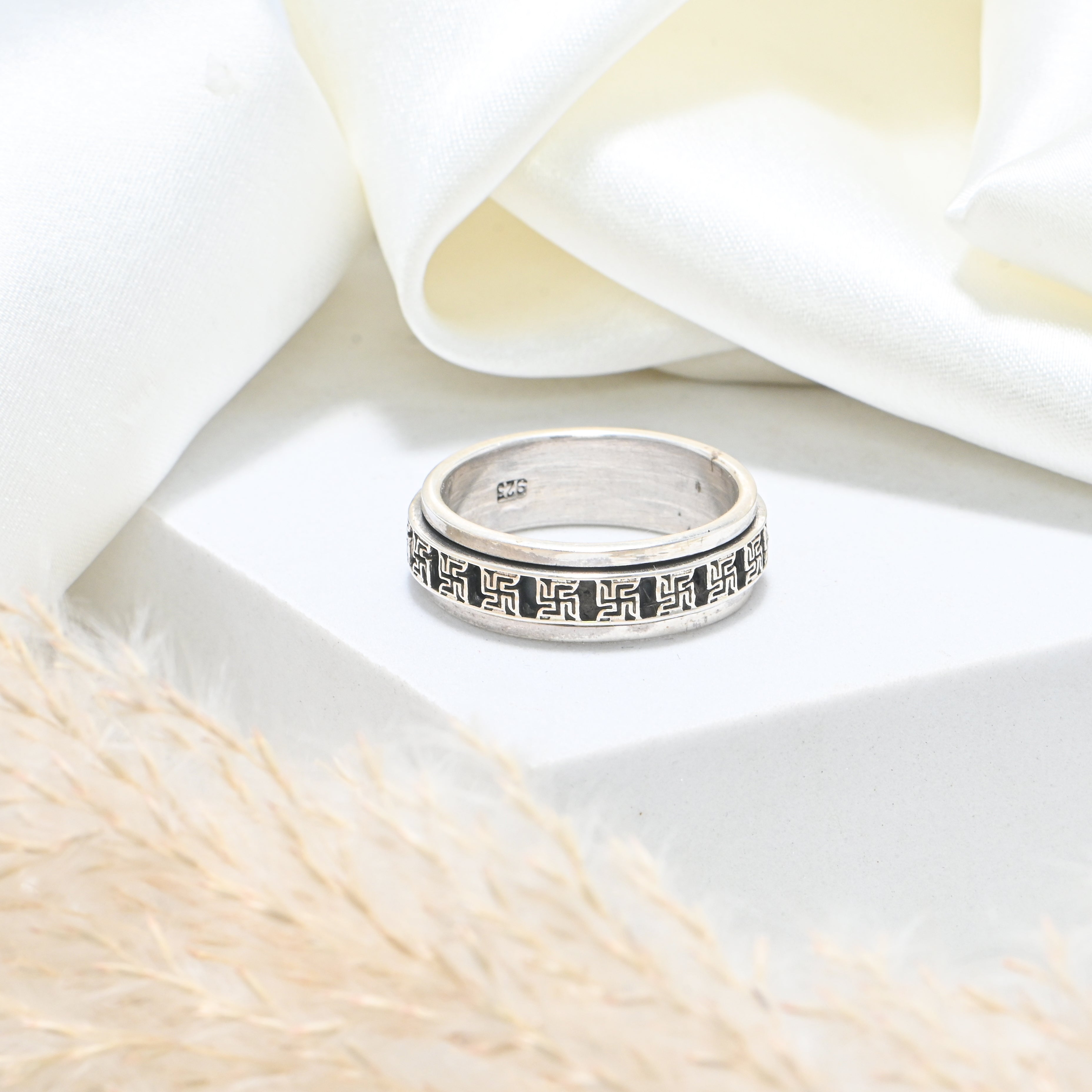 Men’s Bold Oxidized 925 Silver Ring | Unique Antique-Style Band | Gift for Him