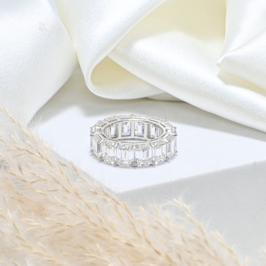 925 Sterling Silver Handmade Ring with Sparkling  Moissanite Daily Wear Design Gift for Her