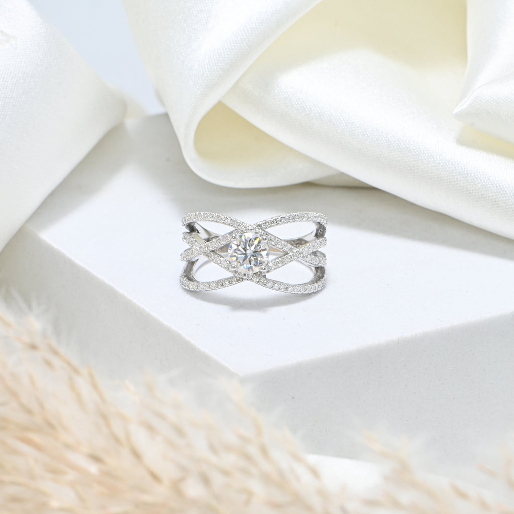 Handcrafted 925 Sterling Silver Moissanite Boho Ring – Chic Everyday Fashion Jewelry