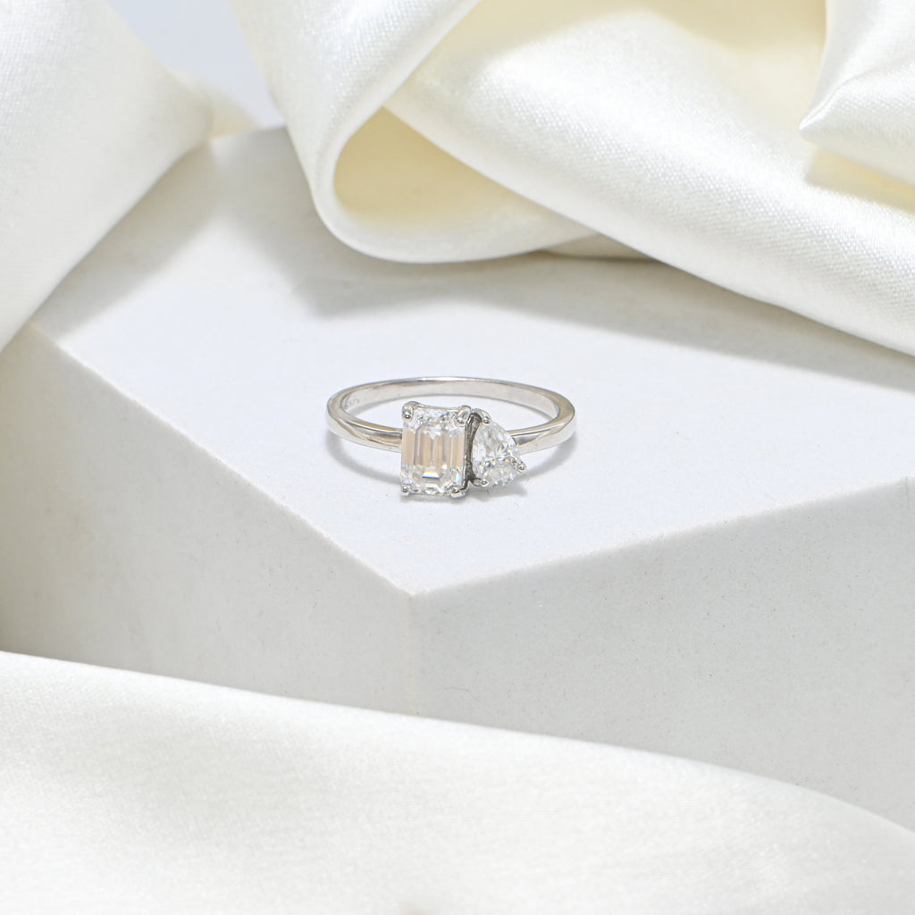 Handcrafted 925 Sterling Silver Moissanite Mystic Ring – Unique Artisan Jewelry