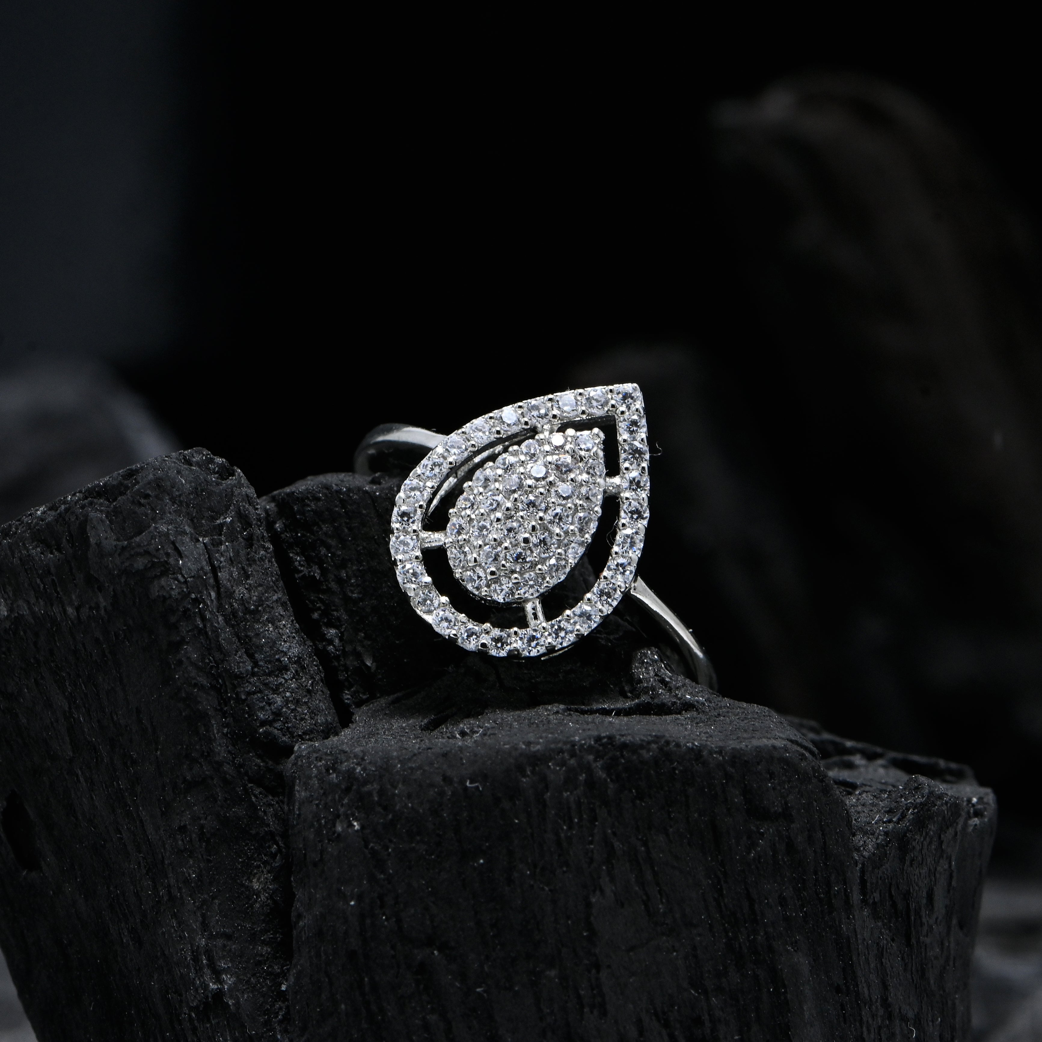 925 Sterling Silver Boho Inspired Cubic Zirconia Ring, Unique CZ Statement Ring for Women, Perfect Gift for Her