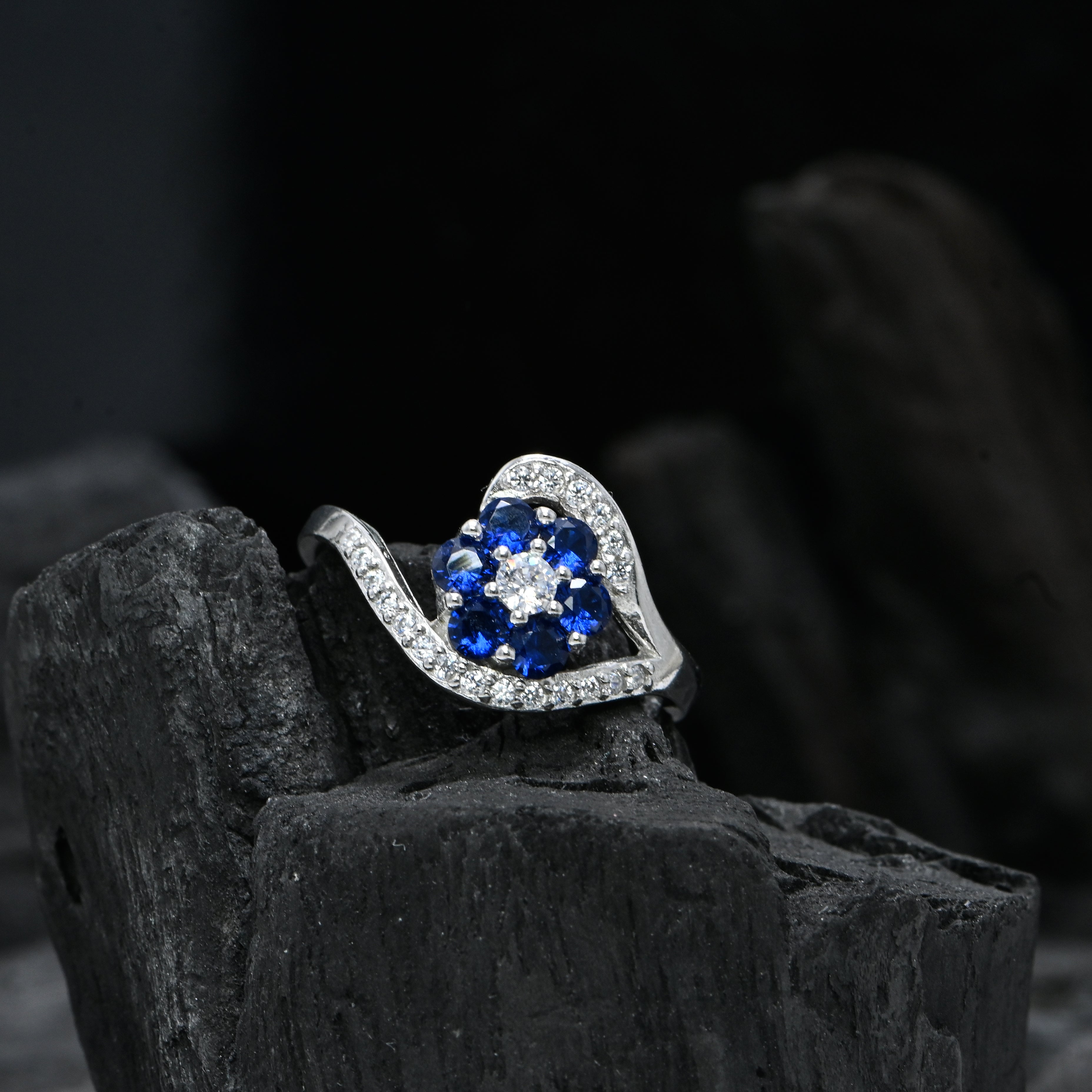 925 Sterling Silver Geometric Cubic Zirconia Ring for Her, Chic CZ Fashion Jewelry, Statement Ring, Birthday or Holiday Gift