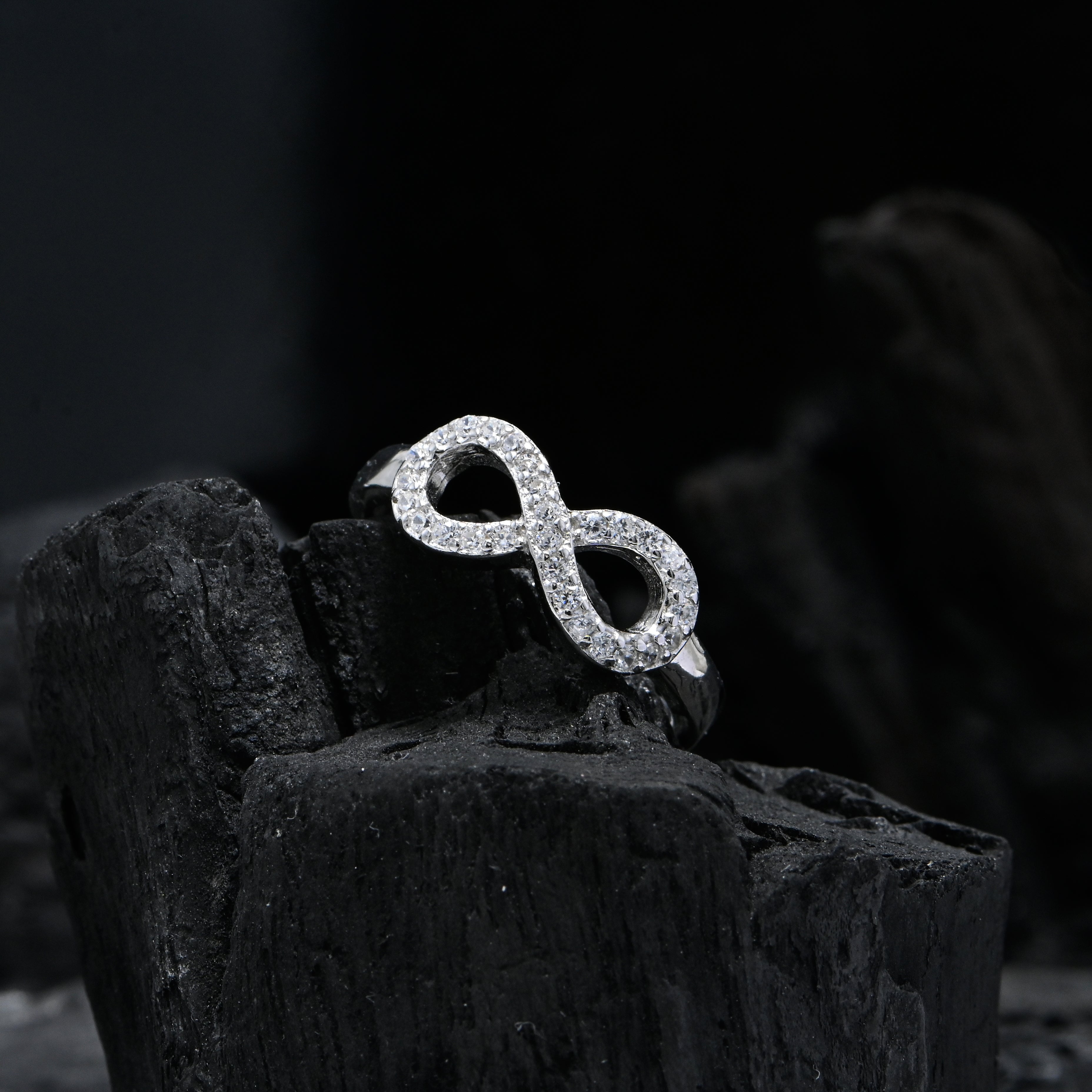 925 Sterling Silver Infinity Cubic Zirconia Ring for Women, Symbolic CZ Promise Ring, Everyday Wear Valentine’s Day Gift