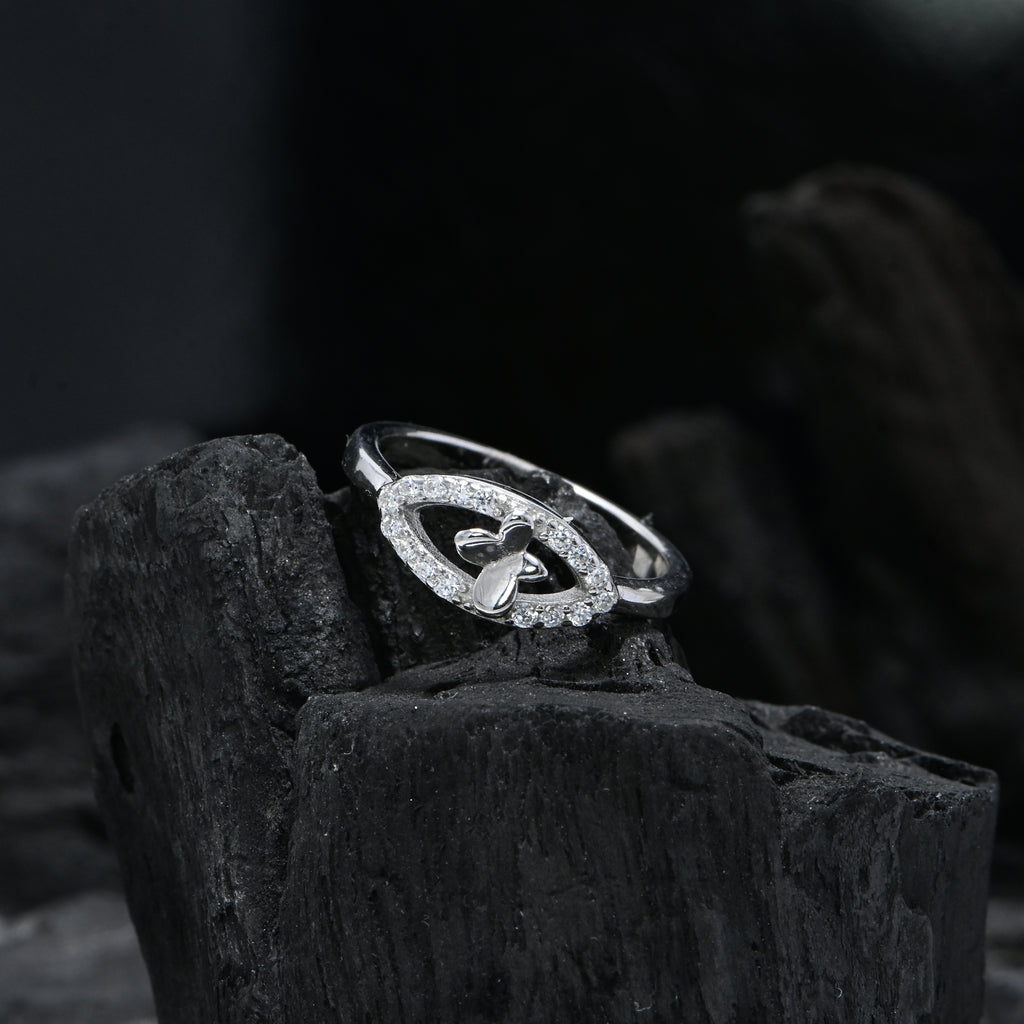 Minimalist Sterling Silver Brilliant Cut Cubic Zirconia Stacking Ring